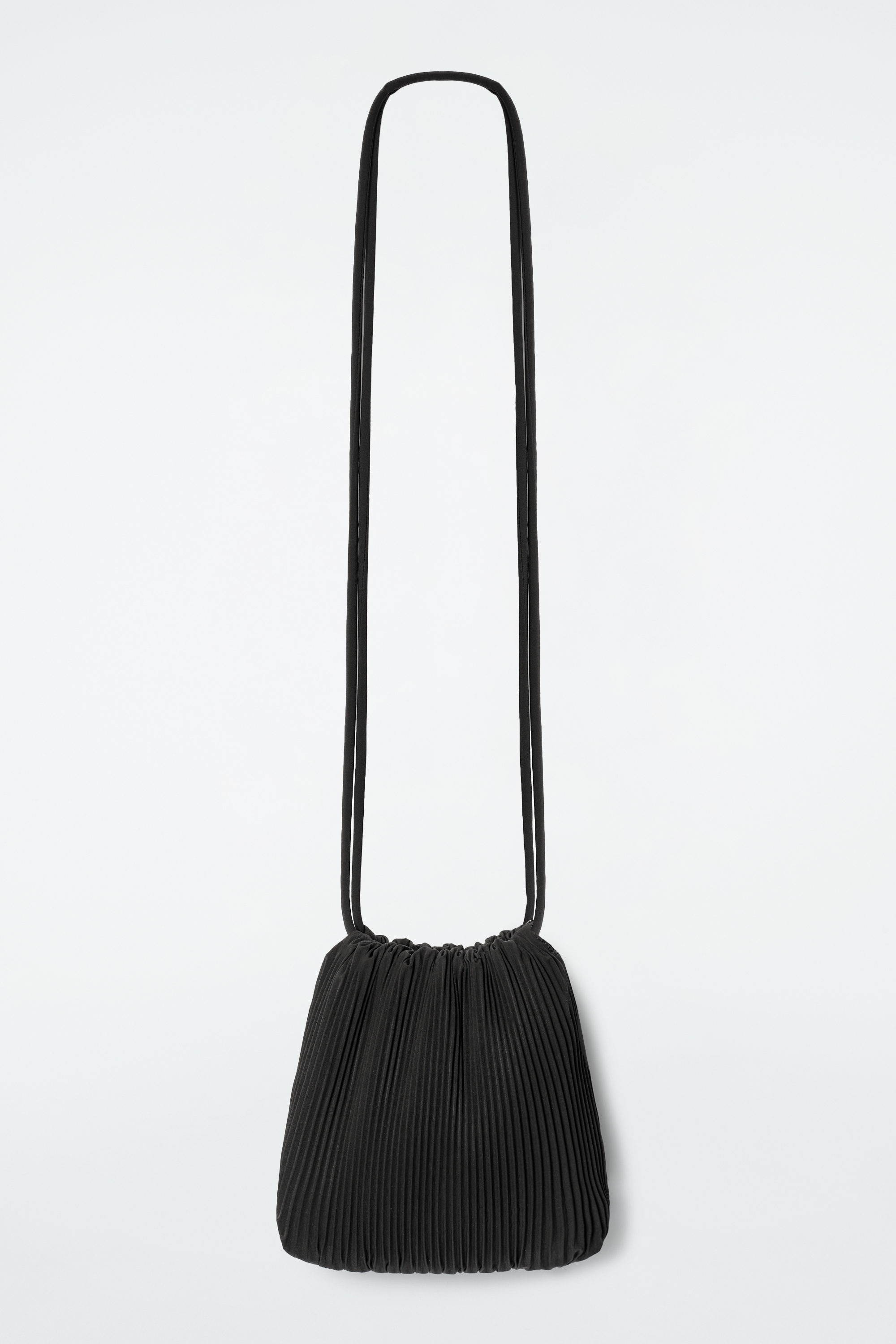 COS Scallop Leather Crossbody Bag in BLACK | endource