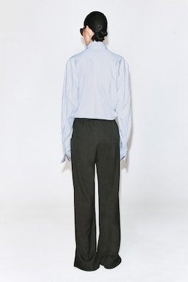 WOOL-BLEND WIDE-LEG PANTS — DARK GRAY 5