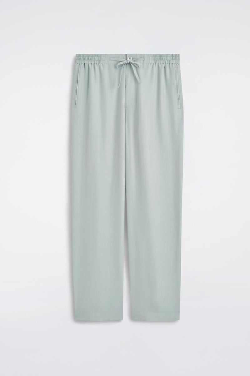 Silk Relaxed-Fit Straight-Leg Pants