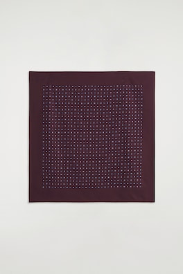 GEOMETRIC-PRINT MULBERRY SILK SCARF — BURGUNDY / BLUE 5