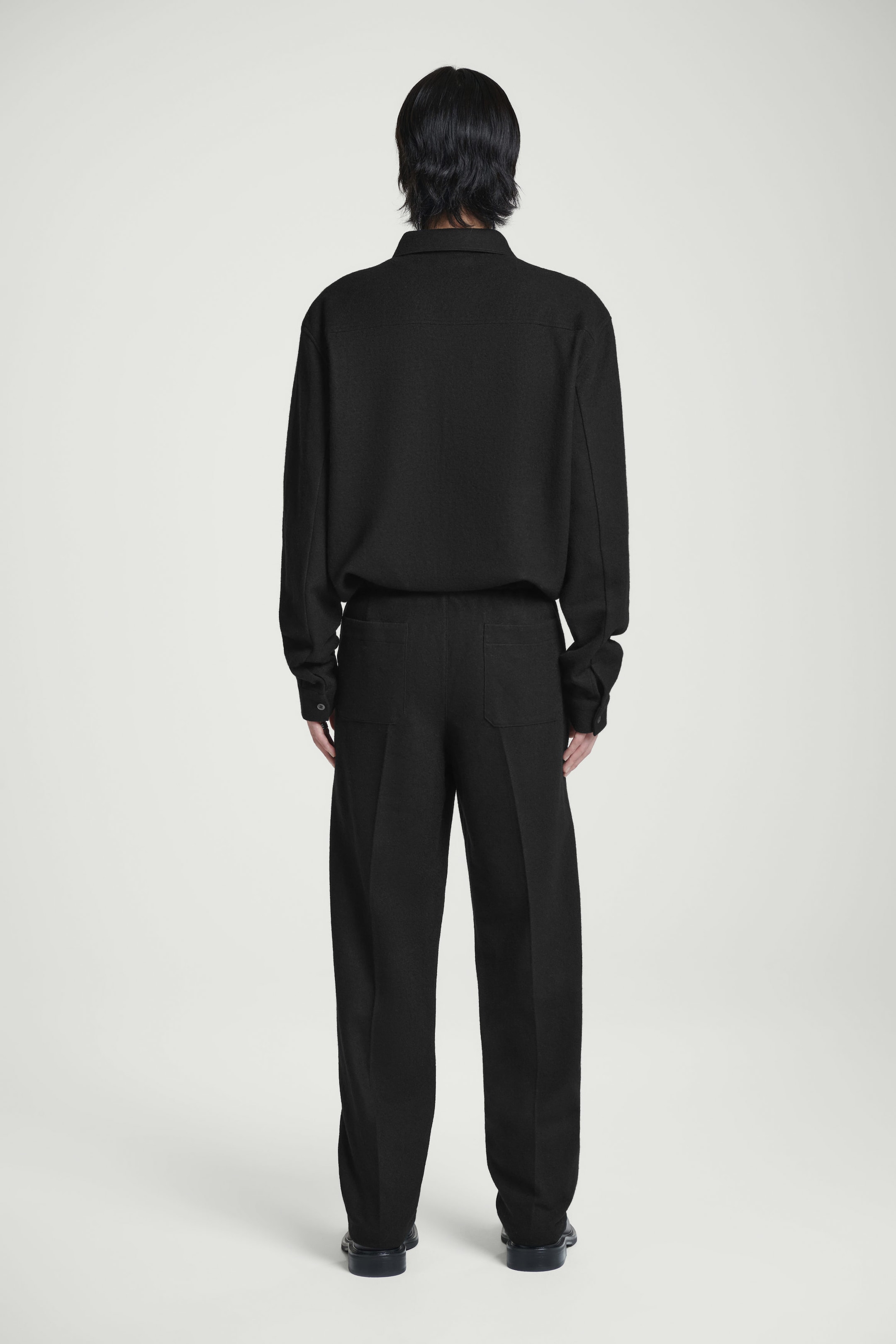 ELASTICATED WOOL TROUSERS