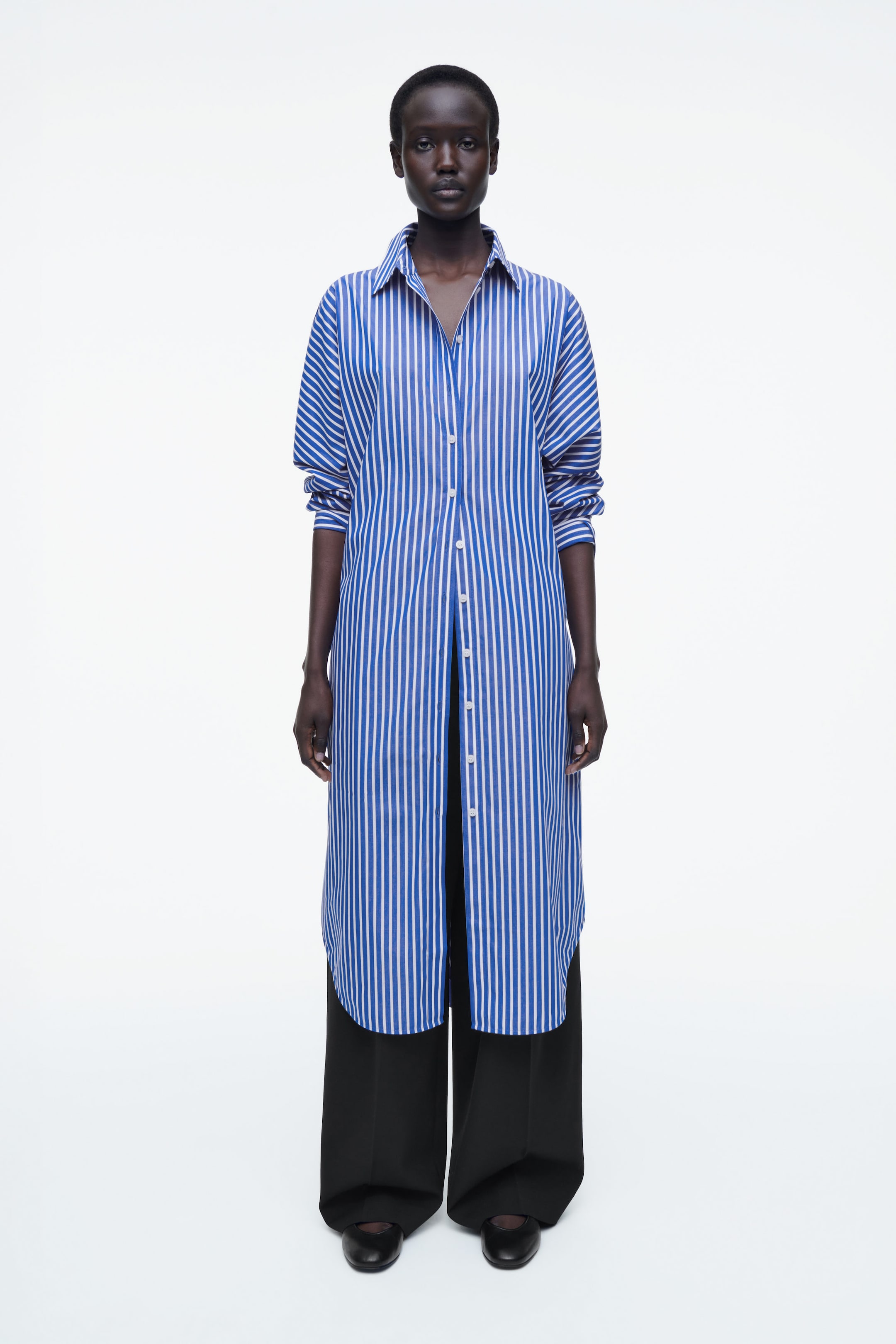 RELAXED COTTON SHIRT DRESS