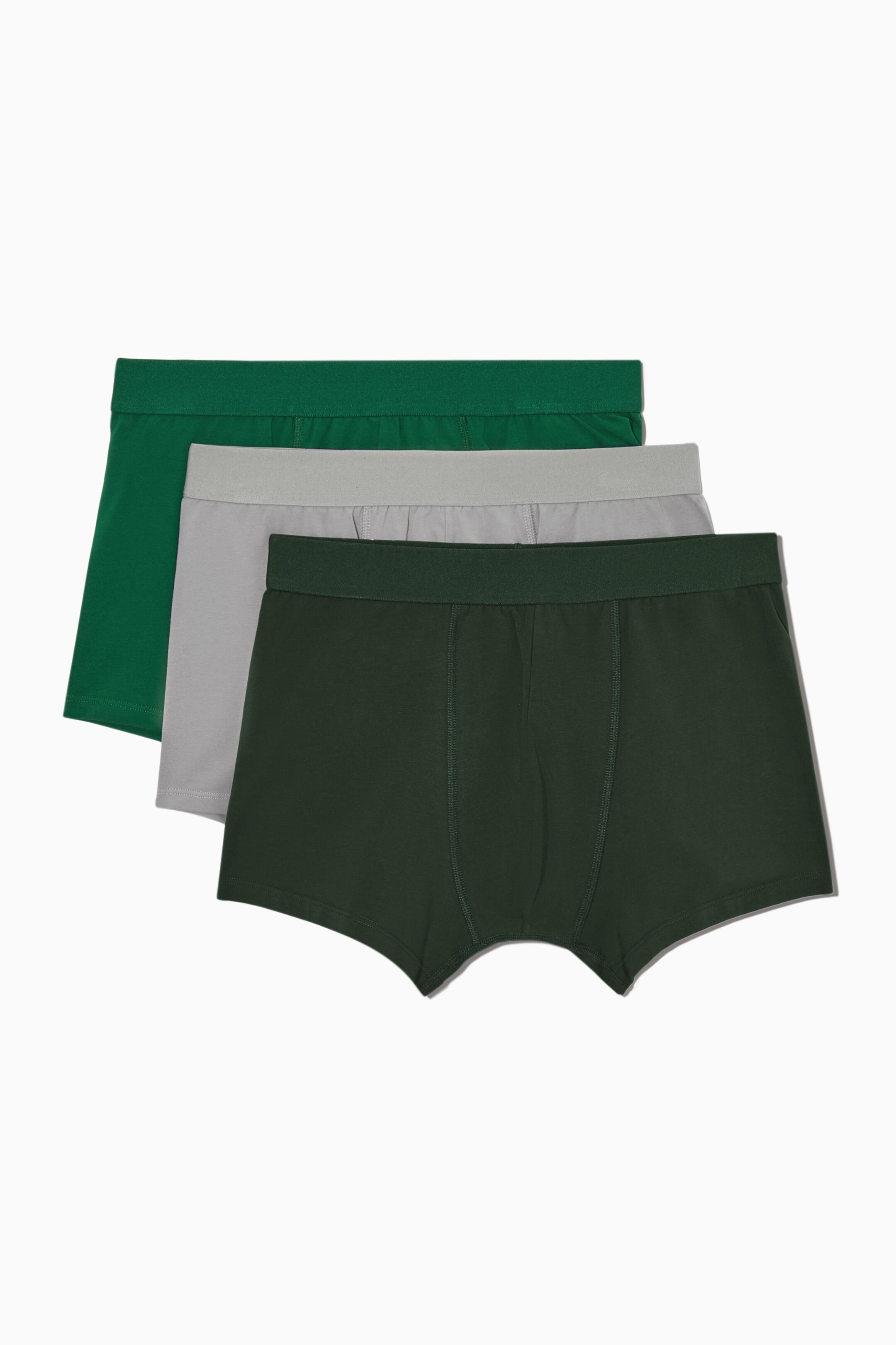 View larger image: 3-PACK BOXER BRIEFS - GREEN / LIGHT GREY / BLACK - Men | H&M GB 1