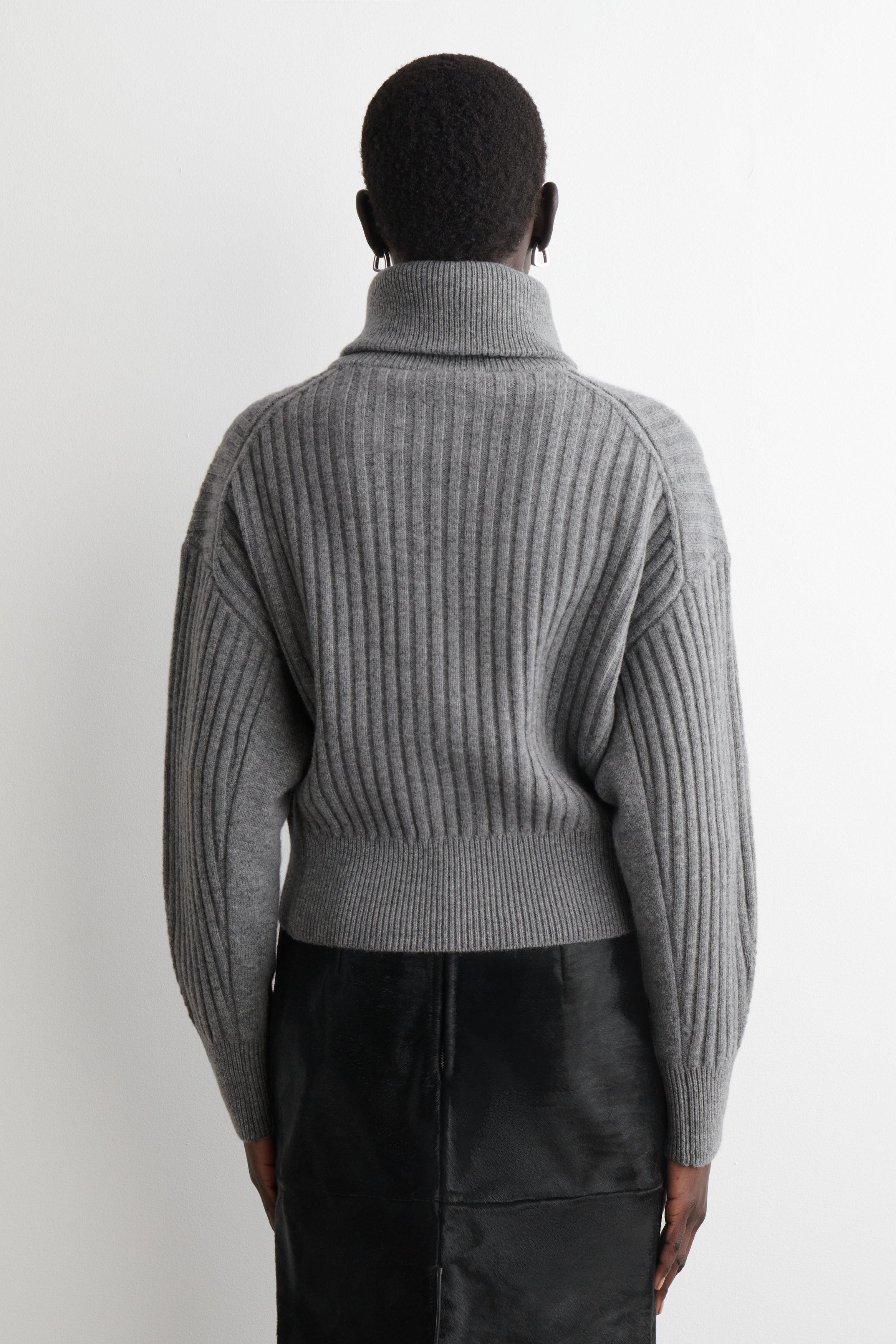 RIBBED MERINO WOOL JACKET - GRAY MÉLANGE | COS US