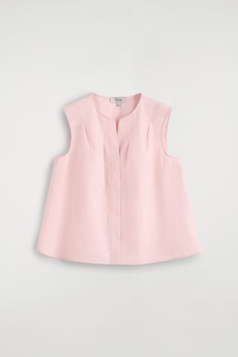 PLEATED SLEEVELESS TOP — PINK 7