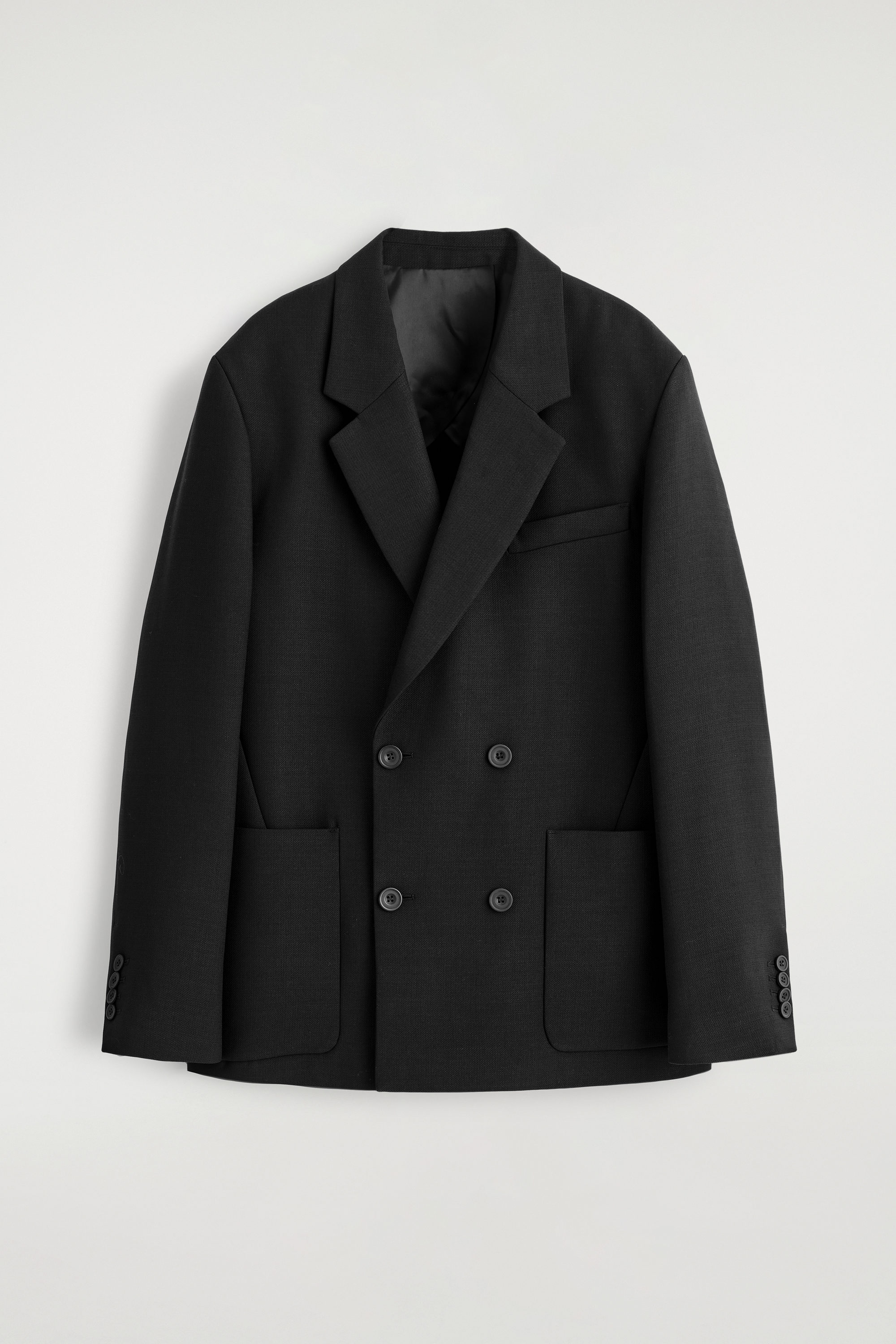 UNSTRUCTURED WOOL-BLEND BLAZER - BLACK | COS