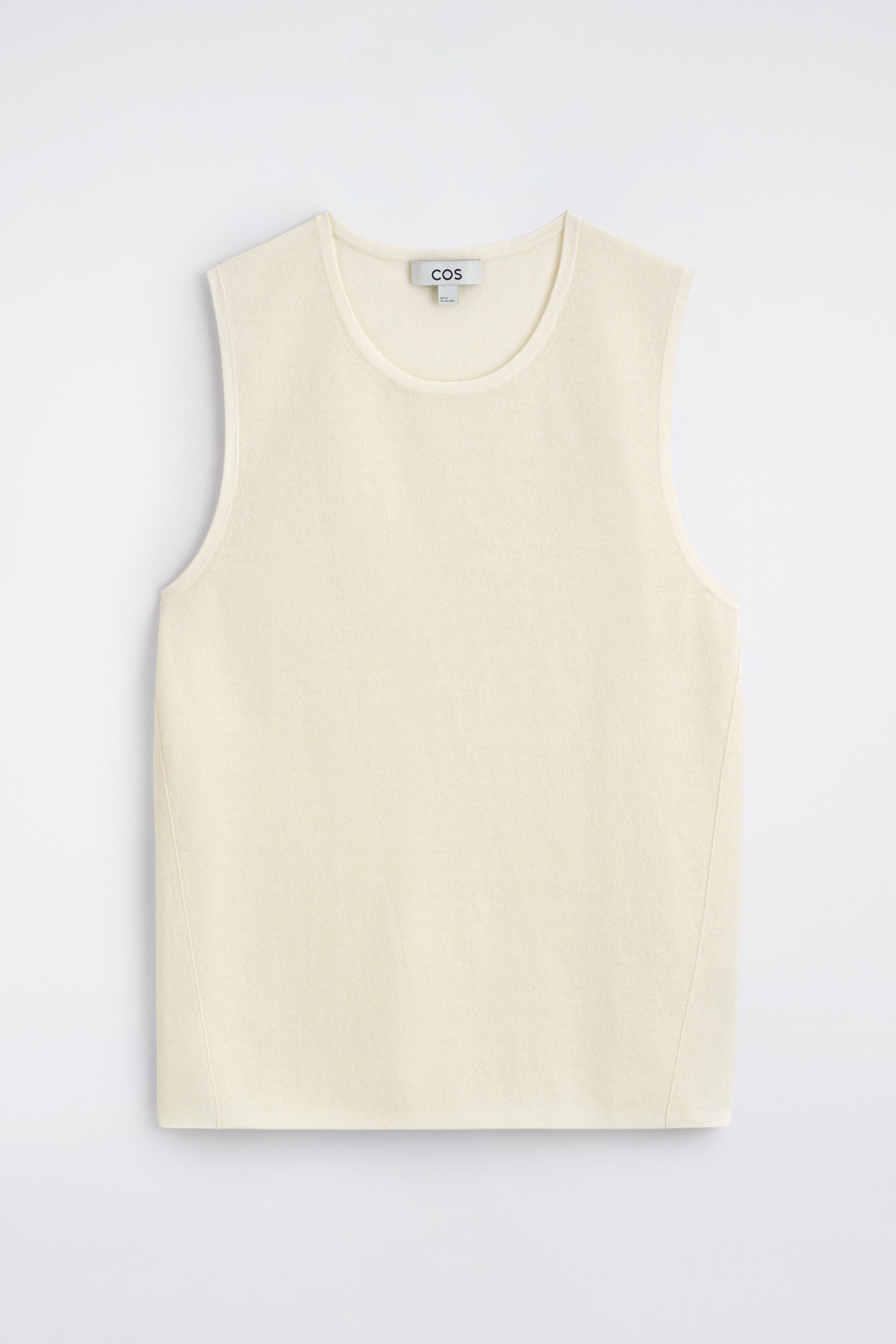 STRICK-TANKTOP AUS LEINEN - CREMEWEISS