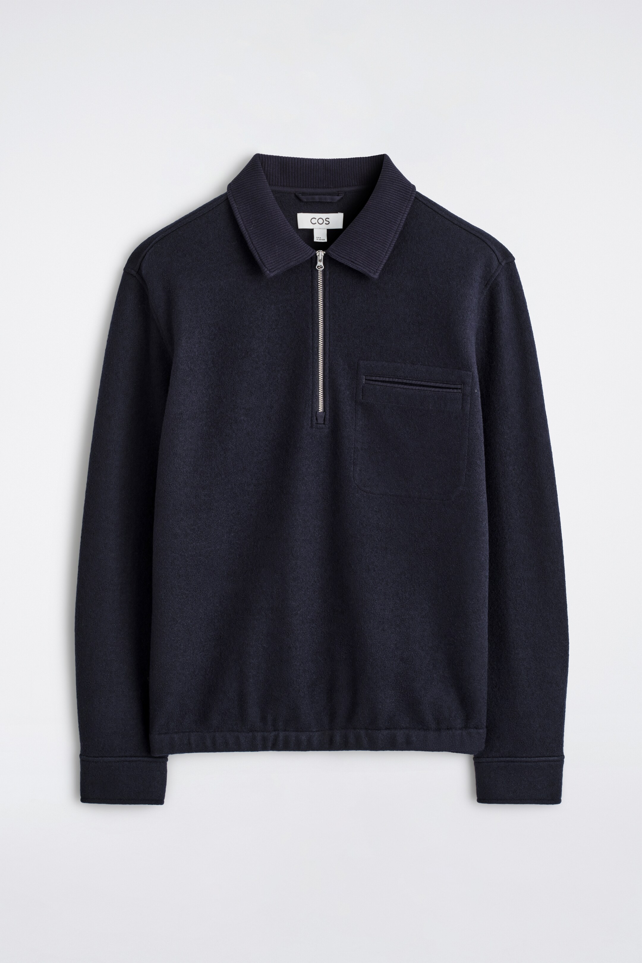 View larger image: BOILED-WOOL ZIP-UP POLO JUMPER - NAVY - Men | H&M GB 6