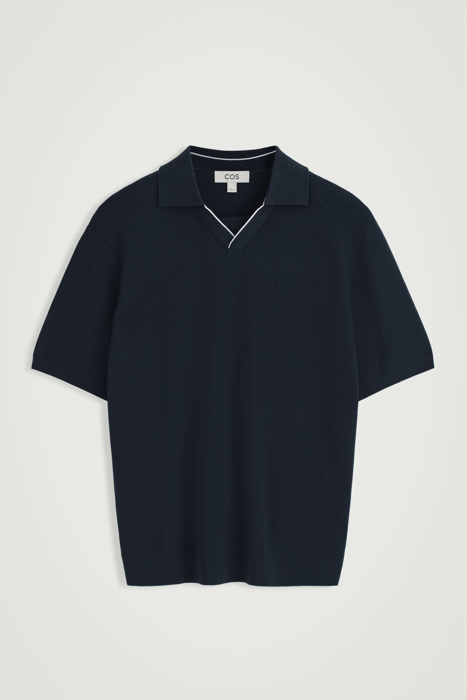 POLO À BORDURE CONTRASTANTE EN MAILLE - BLEU MARINE - 2