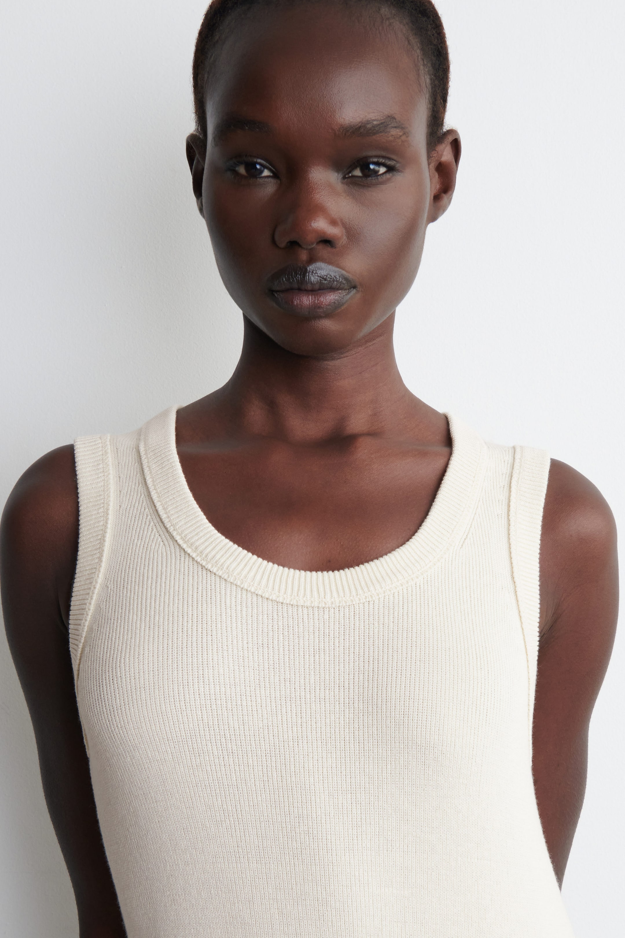 COTTON-SILK TANK DRESS