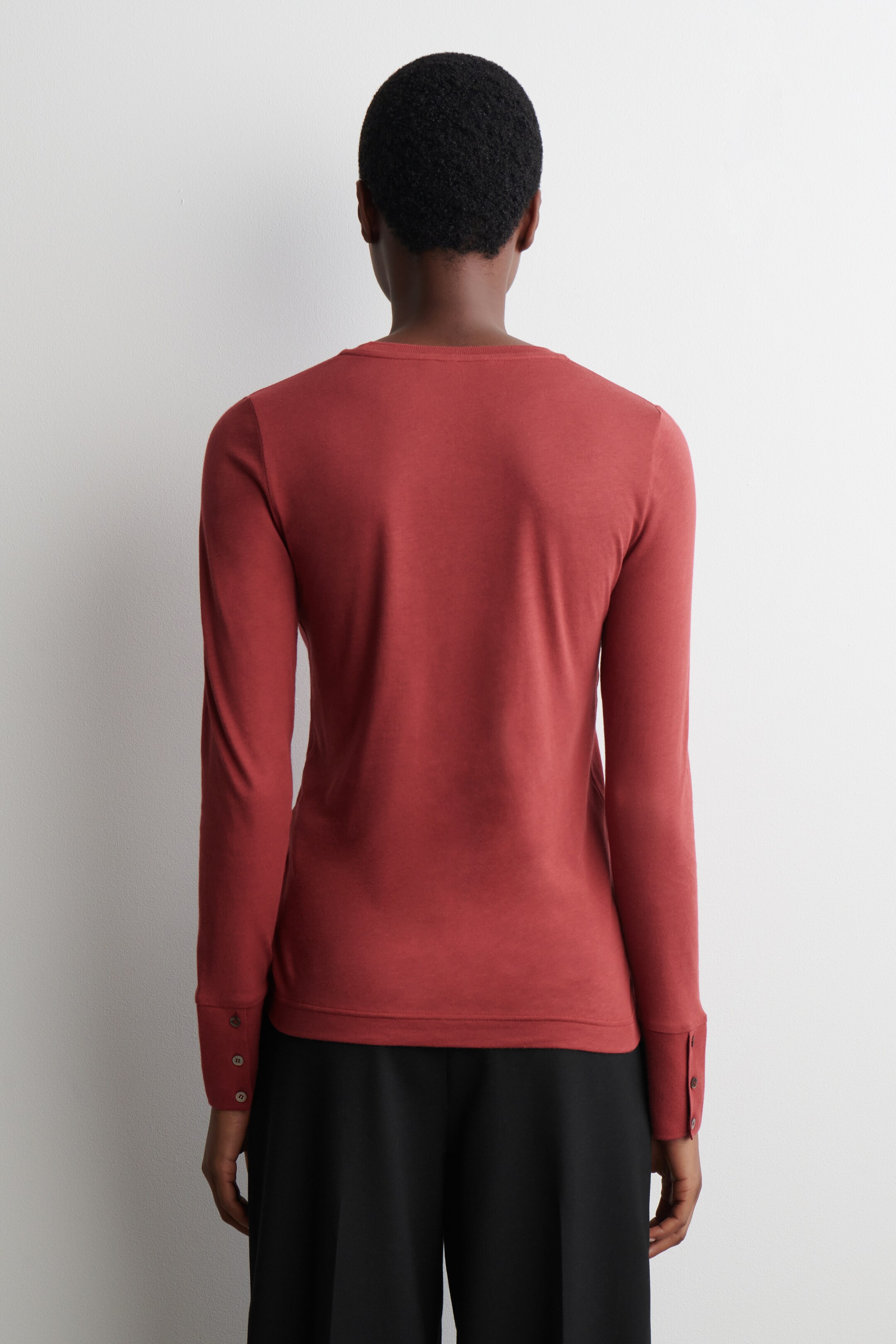 Visualizza immagine più grande: MAGLIA A MANICHE LUNGHE IN JERSEY DI COTONE - ROSSO - DONNA | H&M IT 3