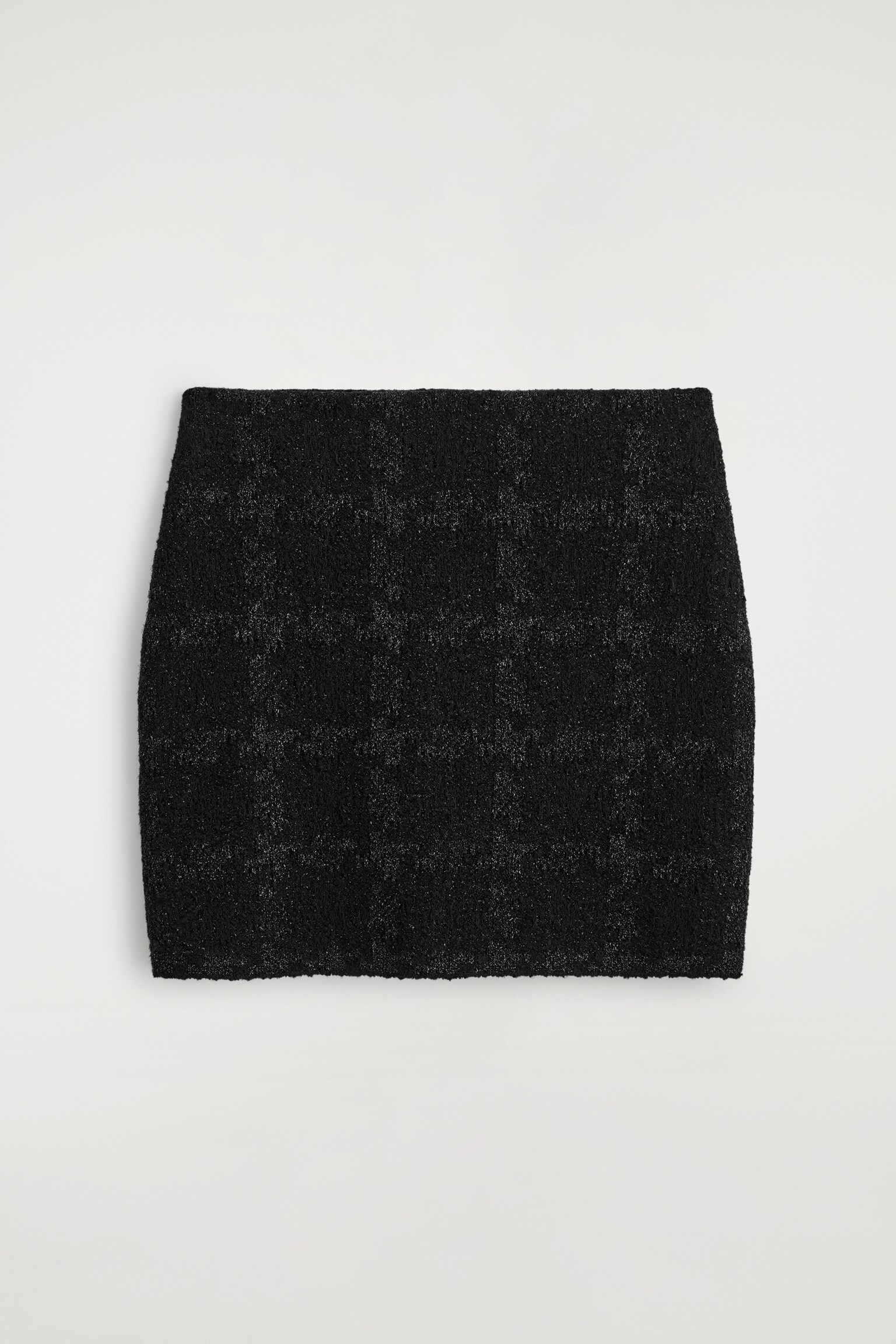 MINI-JUPE EN MAILLE BOUCLÉE SCINTILLANTE - NOIR / CARREAUX - 2