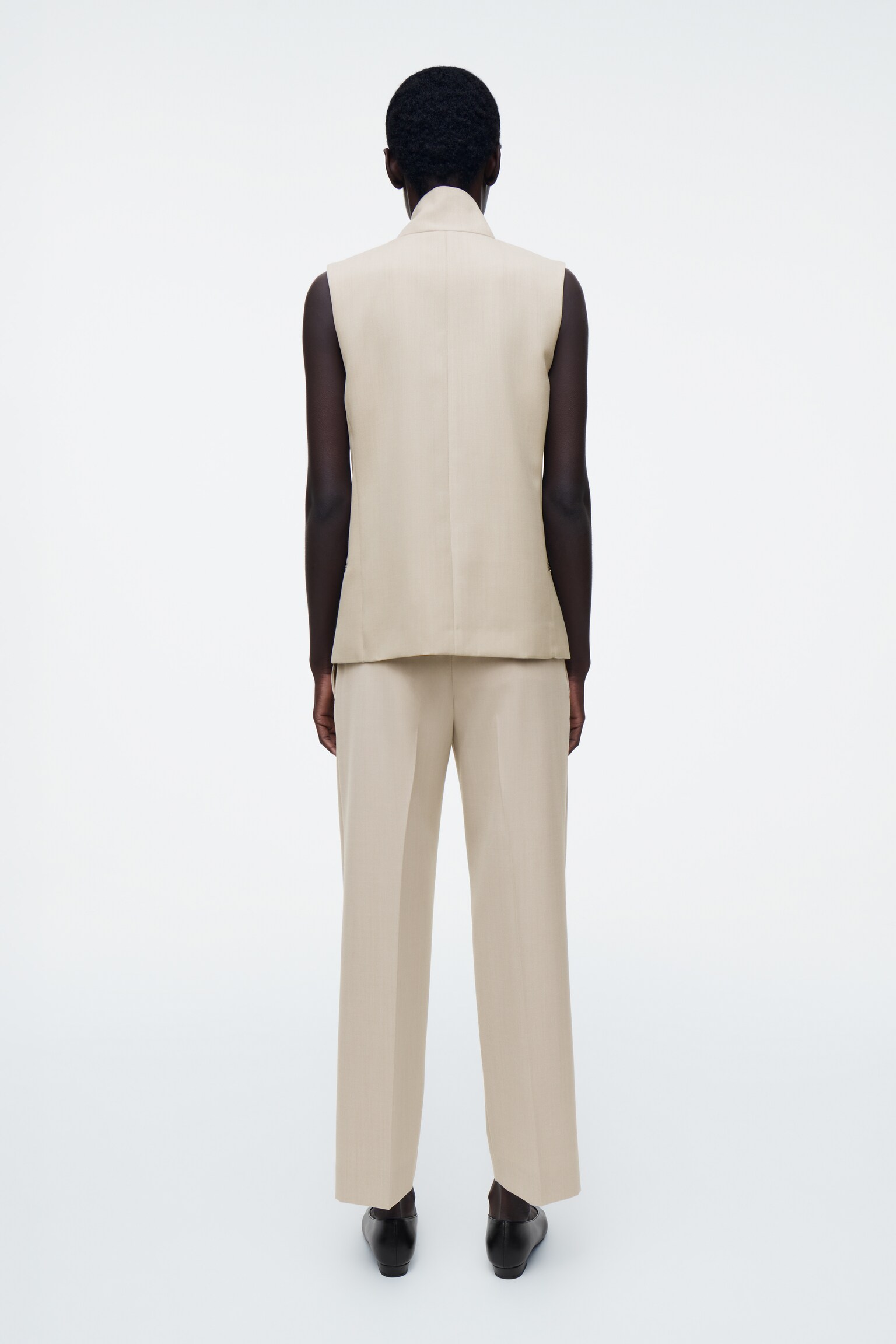 PANTALONES DE LANA SLIM FIT - BEIGE - 4