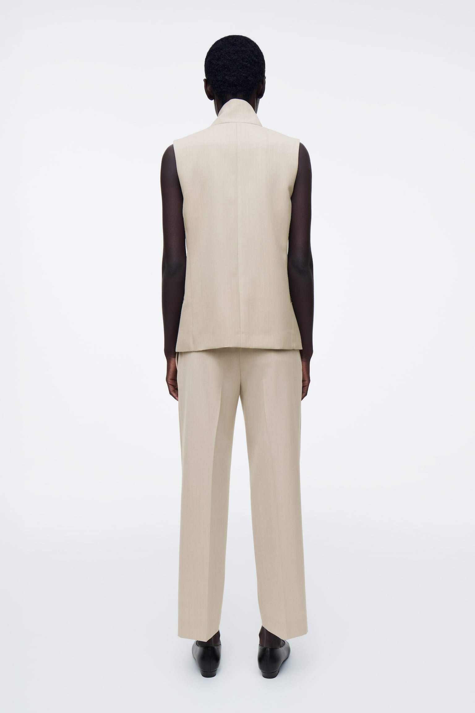 PANTALON SLIM EN LAINE - BEIGE - 3
