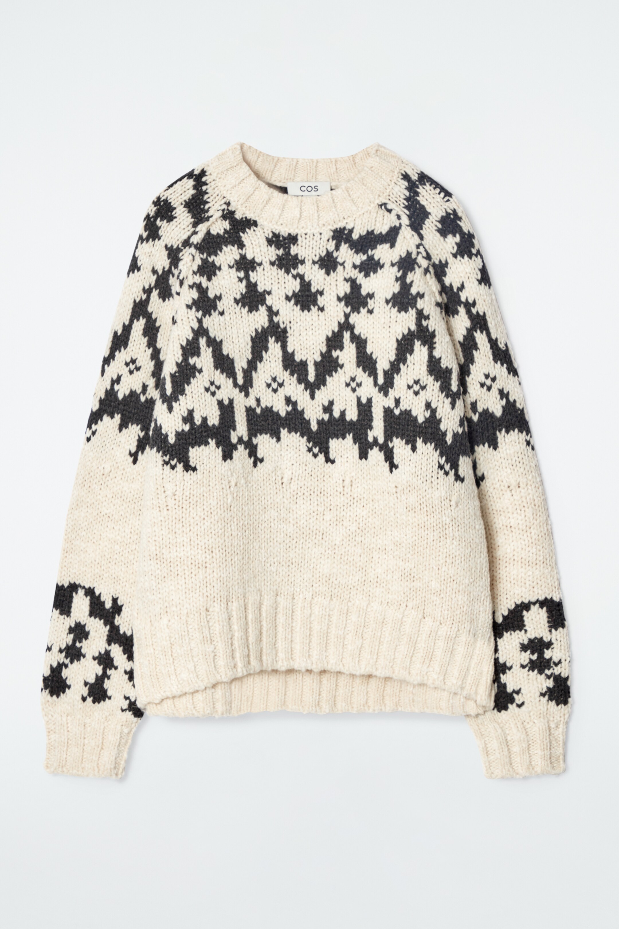 View larger image: FAIR-ISLE WOOL JUMPER - IVORY / BLACK - Ladies | H&M GB 1