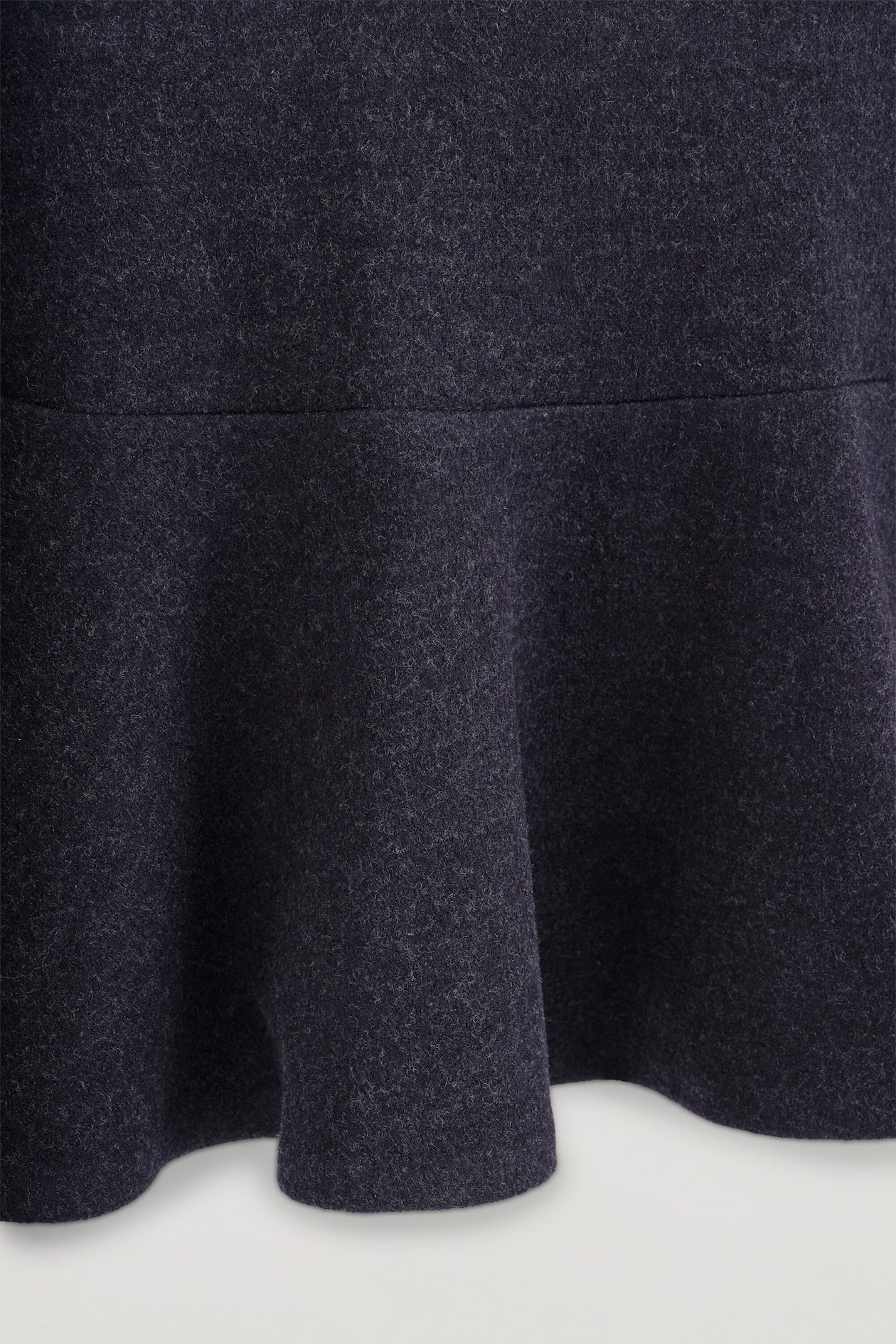 BOILED WOOL-BLEND MINI SKIRT — CHARCOAL MÉLANGE
