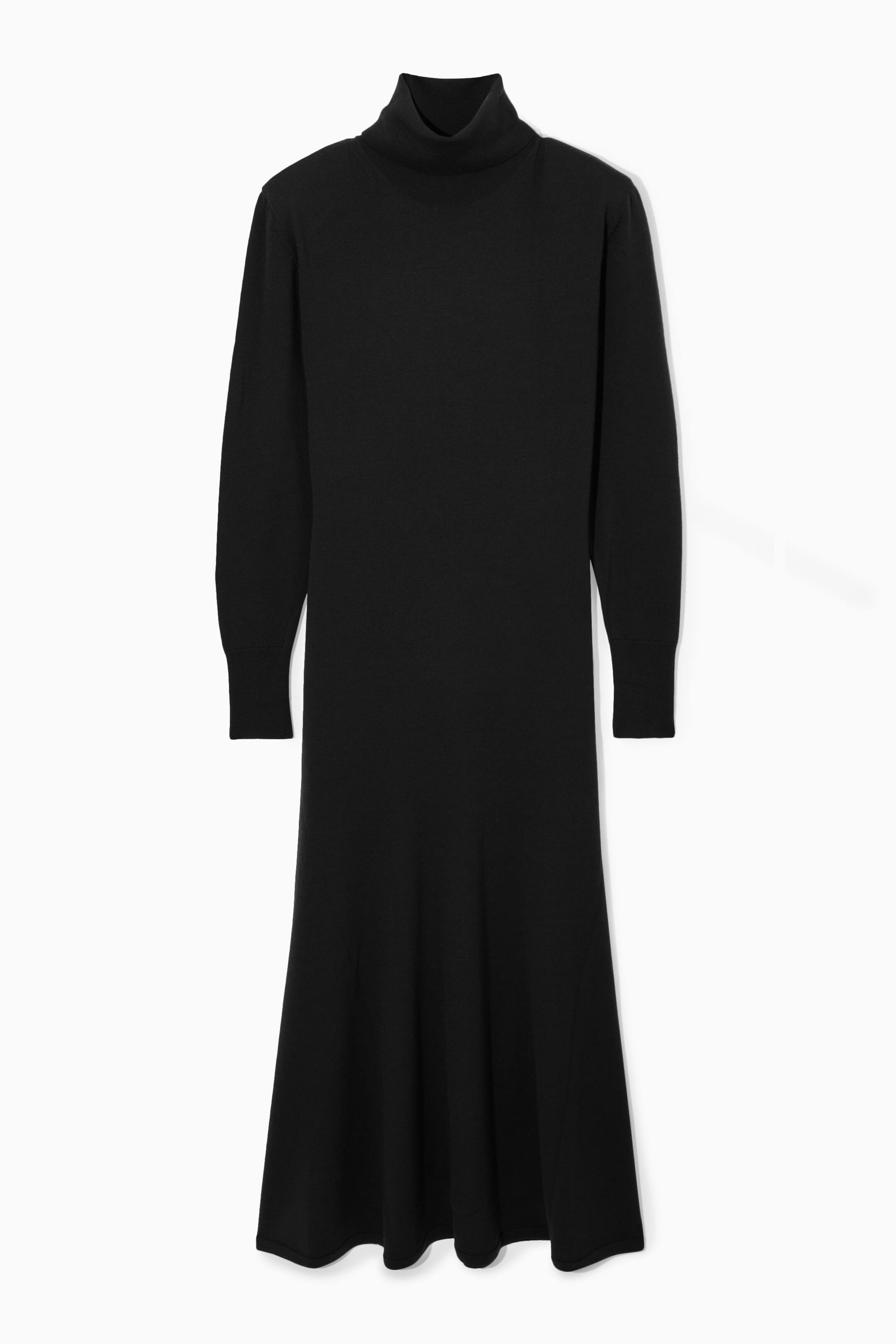 Ingrandisci l'immagine: MAXIKLEID AUS MERINOWOLLE MIT MARKANTEN SCHULTERN - SCHWARZ - DONNA | H&M CH 1