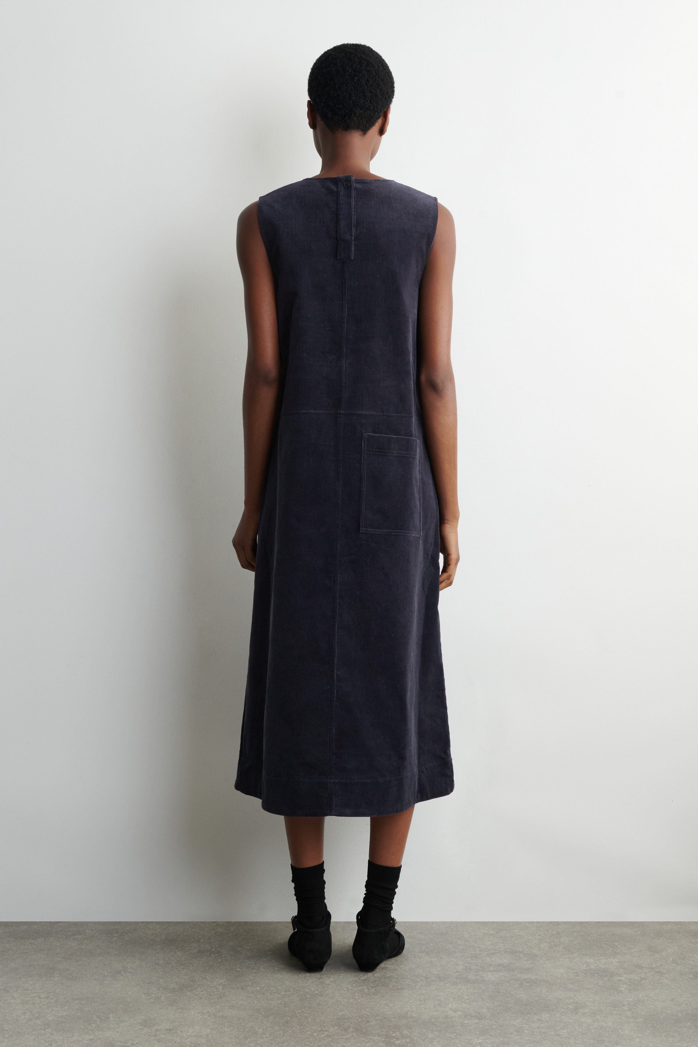 A-LINE CORDUROY MIDI DRESS - thumbnail 3