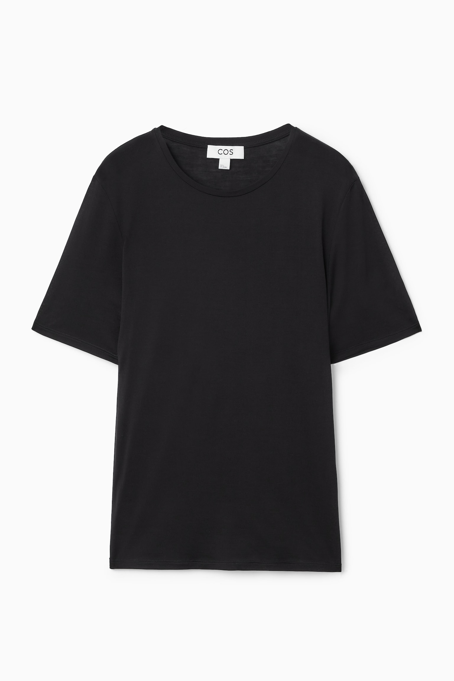 PURE SILK T-SHIRT - BLACK