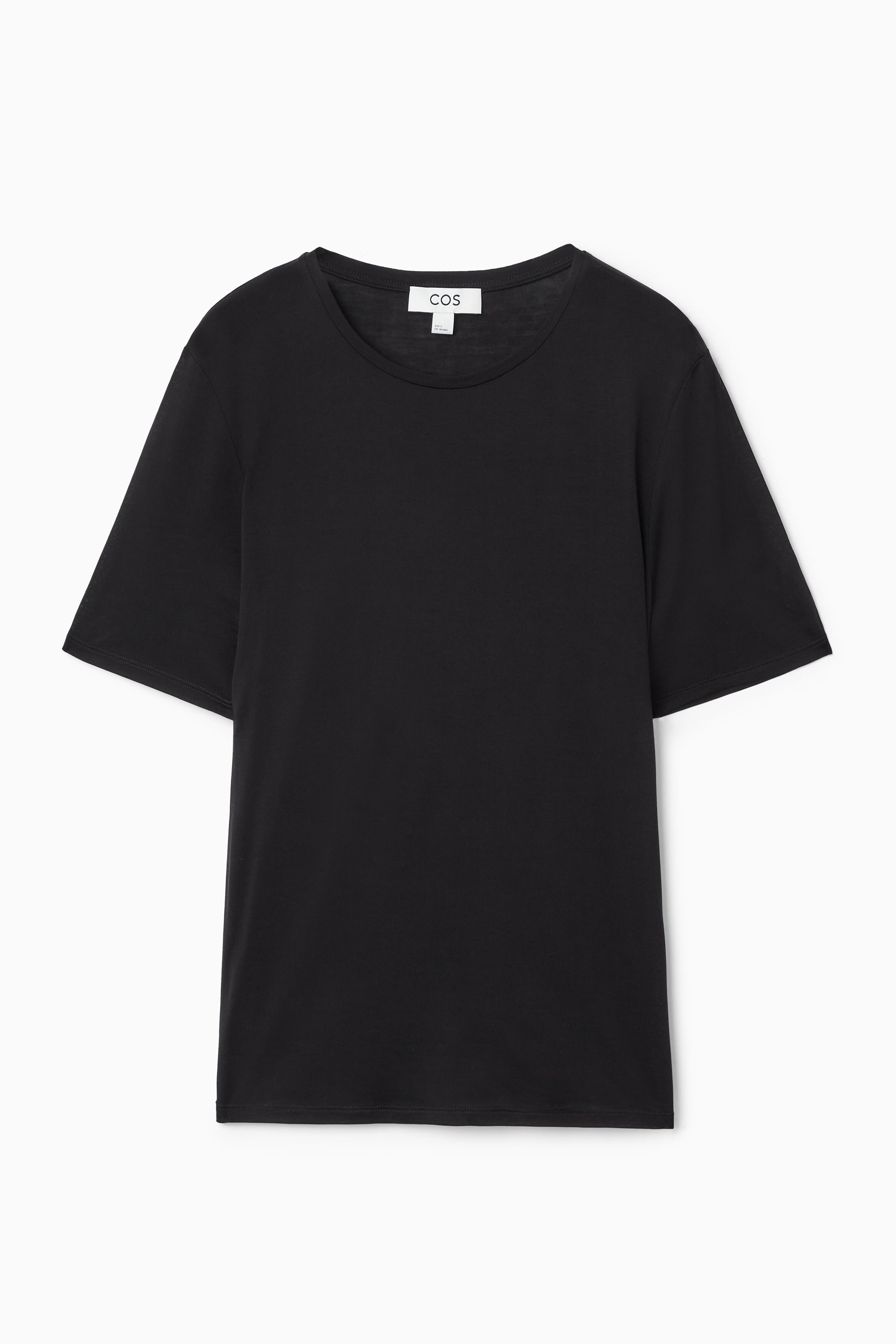 PURE SILK T-SHIRT - BLACK | COS