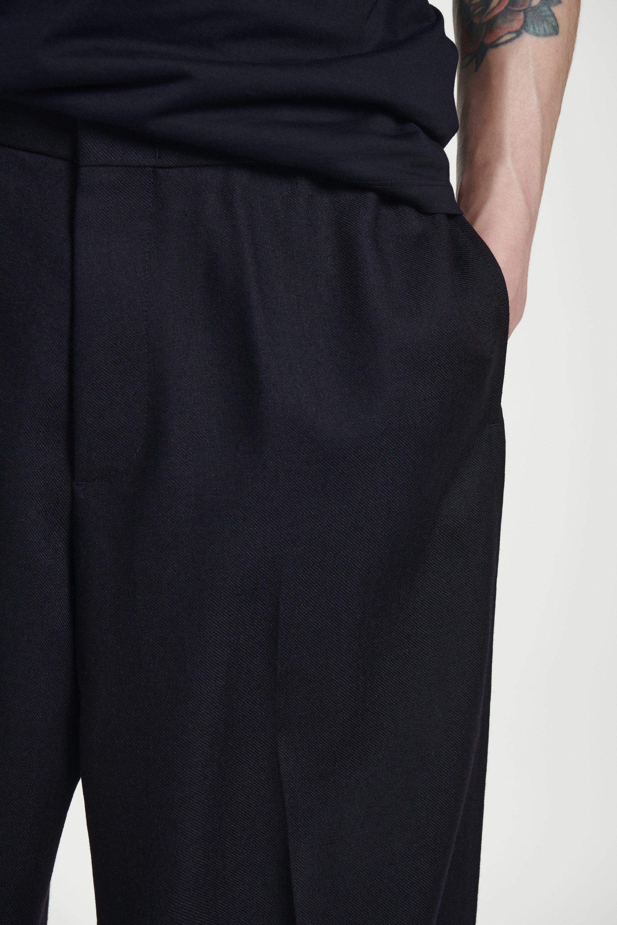 TAILORED WOOL-FLANNEL STRAIGHT-LEG TRACK PANTS