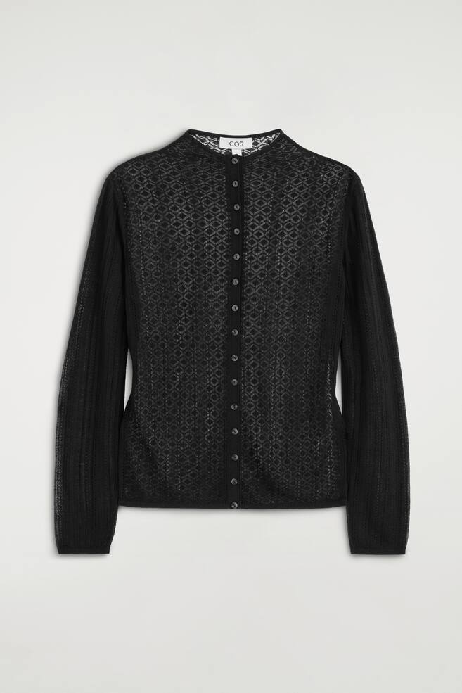 Kanten vest in diamantsteek - ZWART - 1