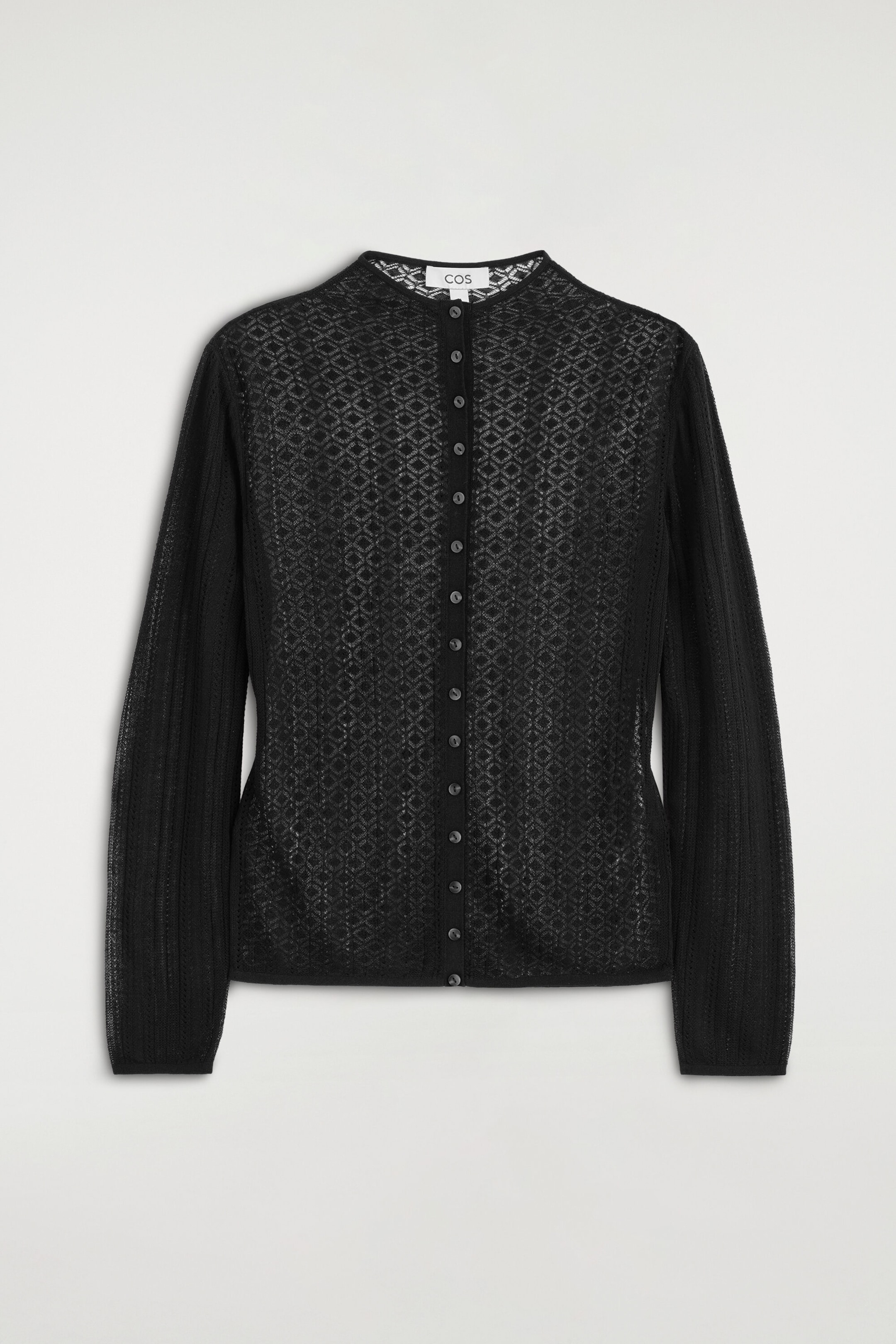 DIAMOND KNIT LACE CARDIGAN