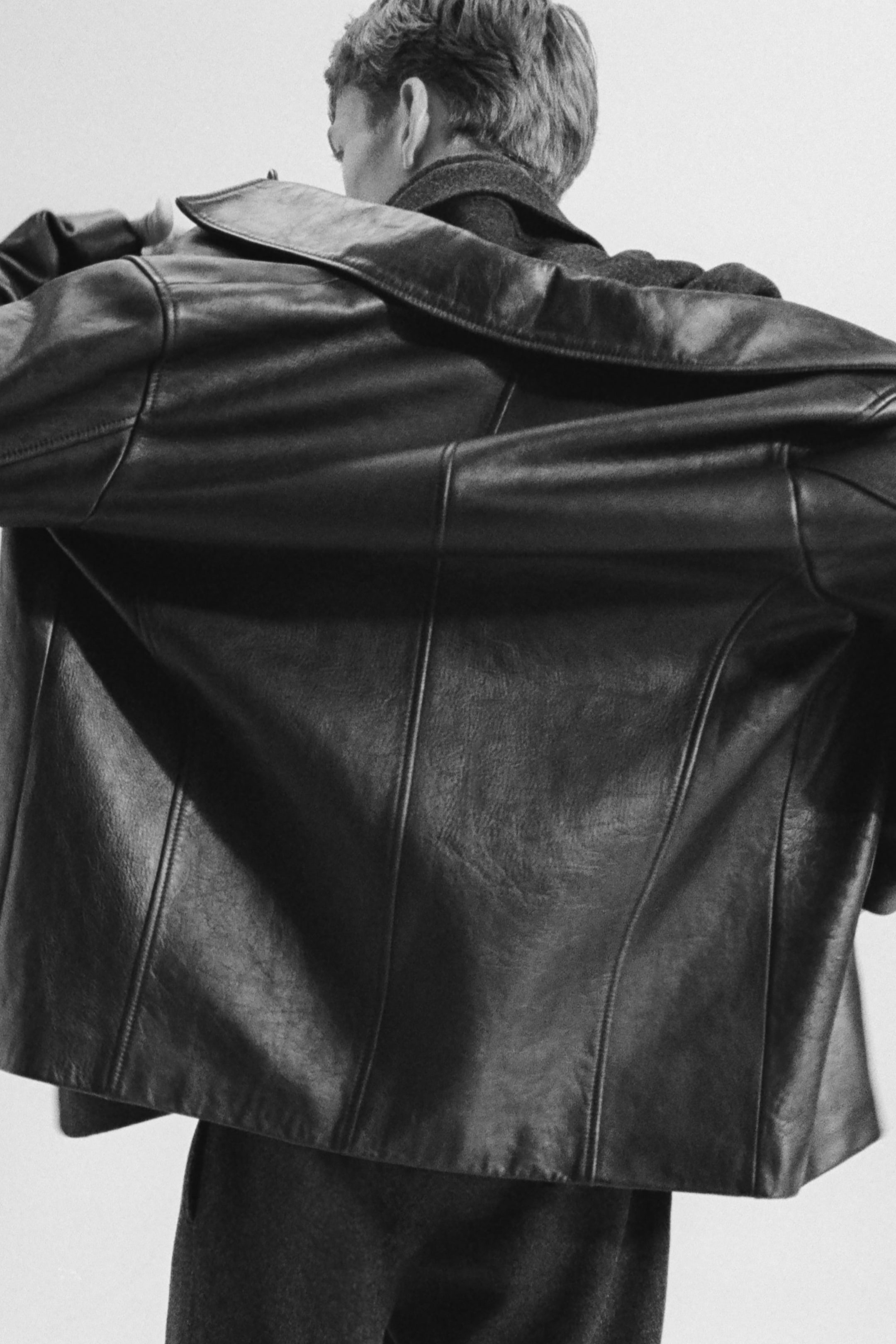 BURNISHED-LEATHER JACKET - BLACK | COS US