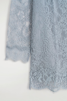 BOAT-NECK LACE MINI DRESS — LIGHT BLUE 6