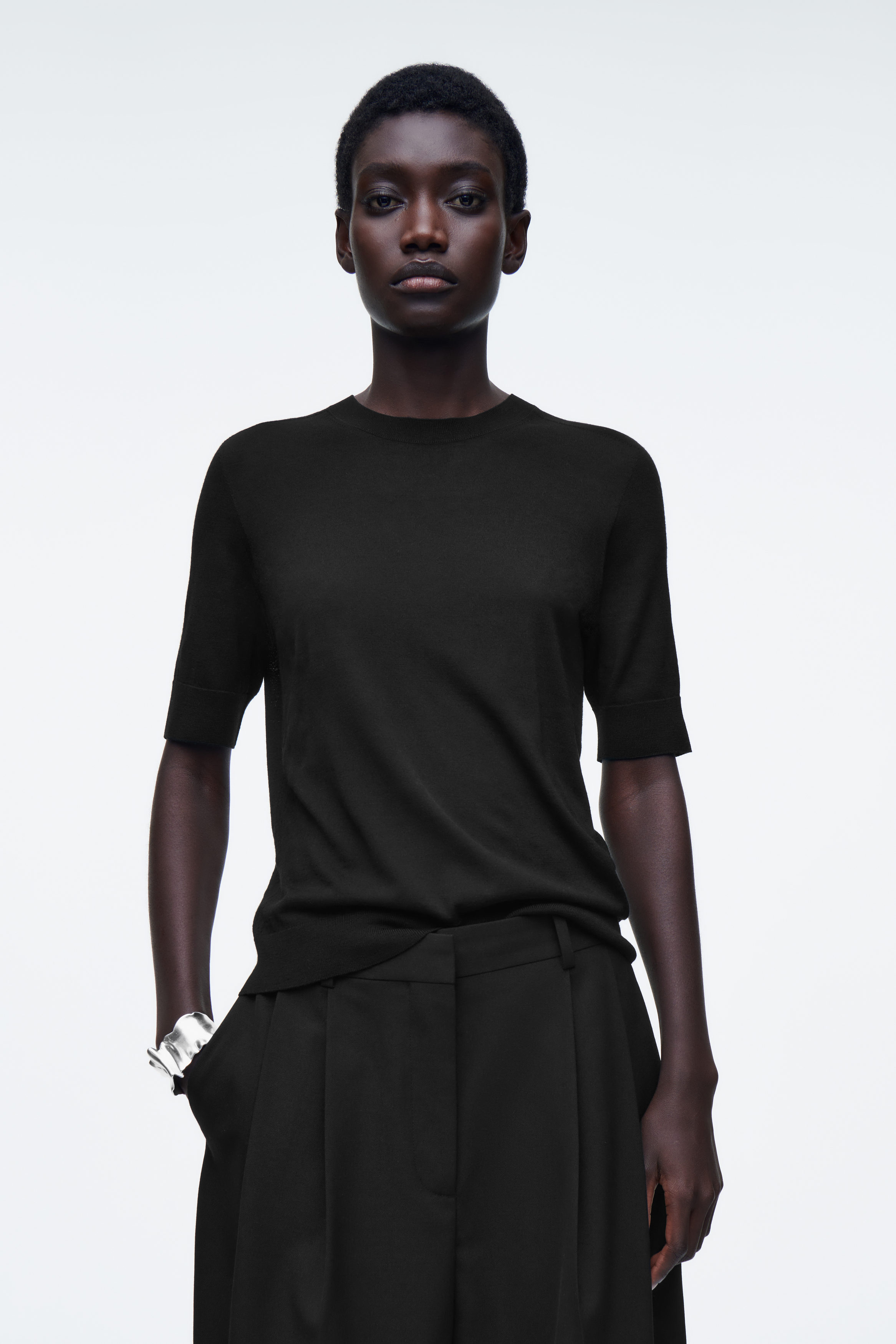 MERINO WOOL BOX TEE ブラック LIDNM / Llife ONLINE STORE / MERINO WOOL BOX TEE