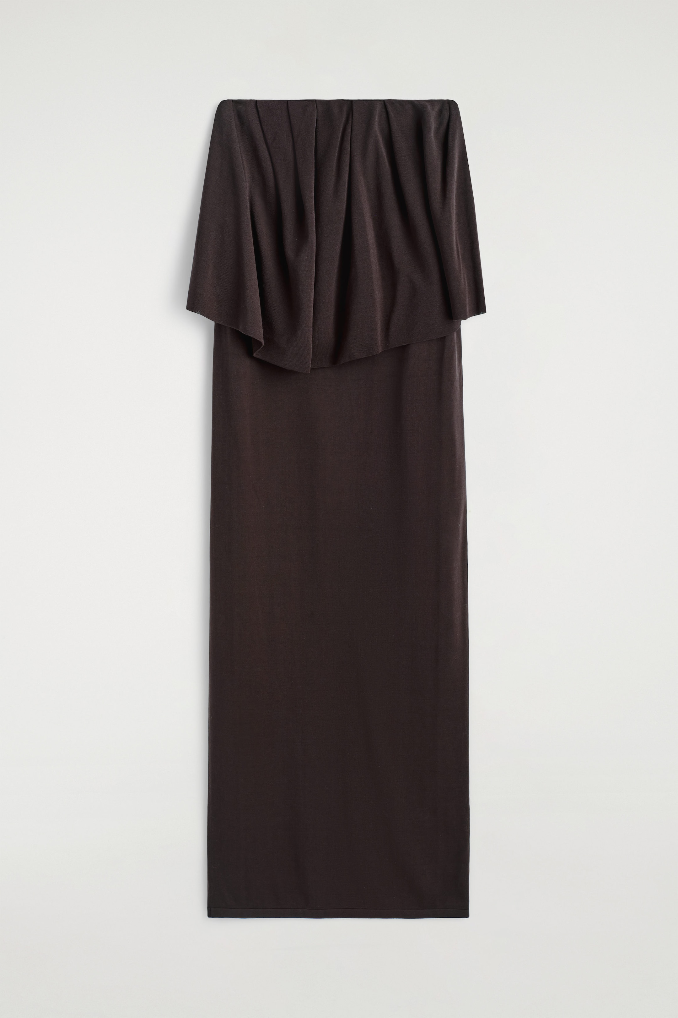 LAYERED SHEER-KNIT BANDEAU MAXI DRESS