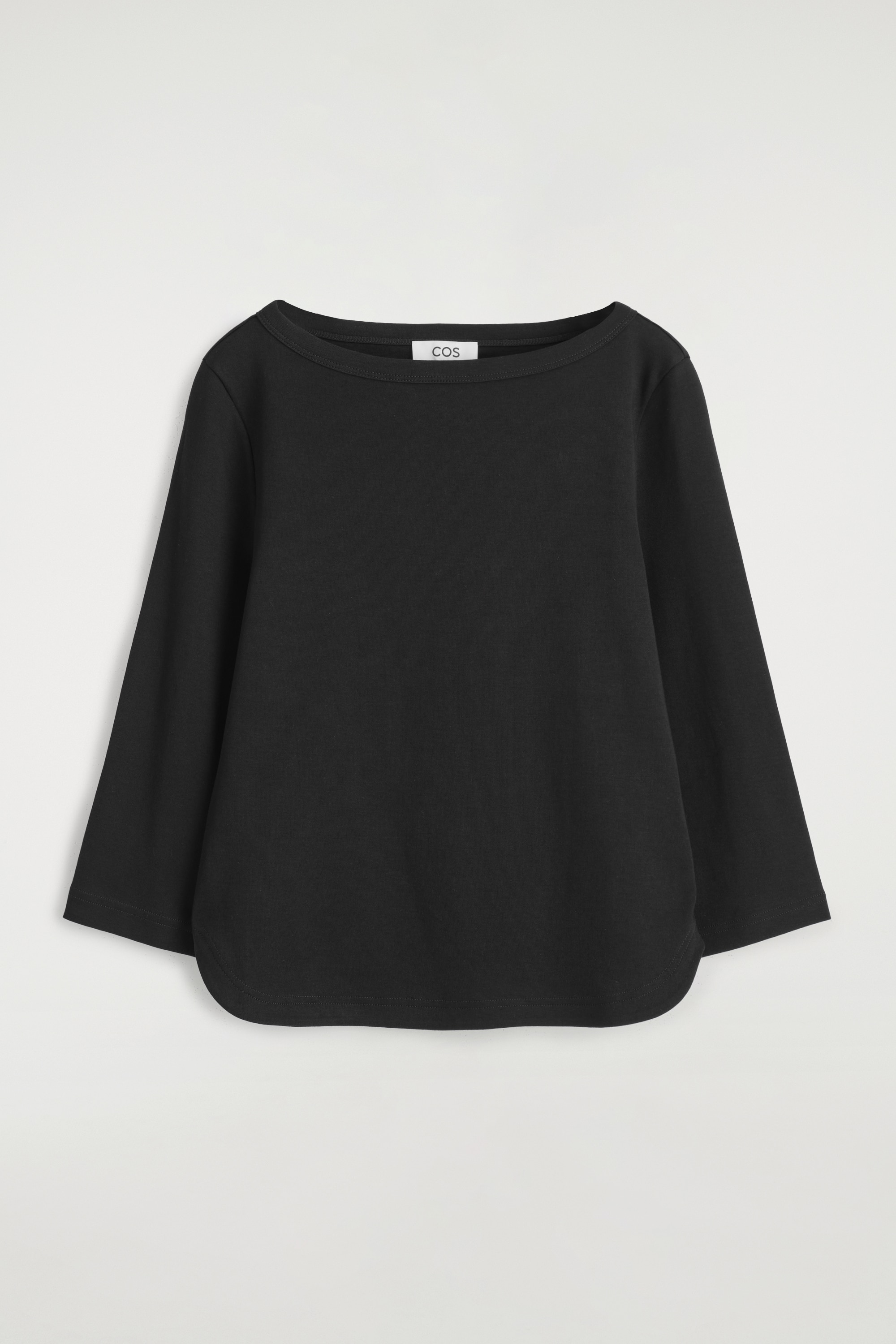 BAVLNĚNÝ TOP S 3/4 RUKÁVY - ČERNÁ