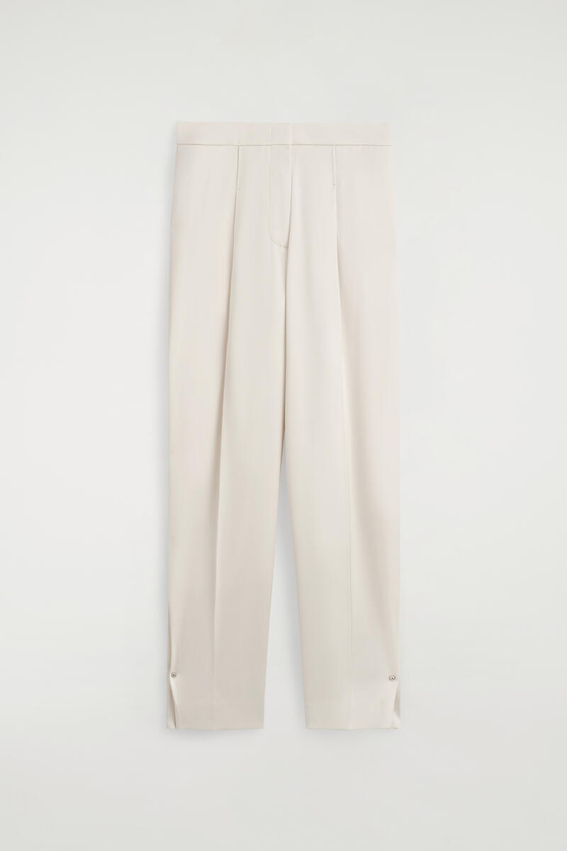 Tailored Matte-Satin Barrel-Leg Pants