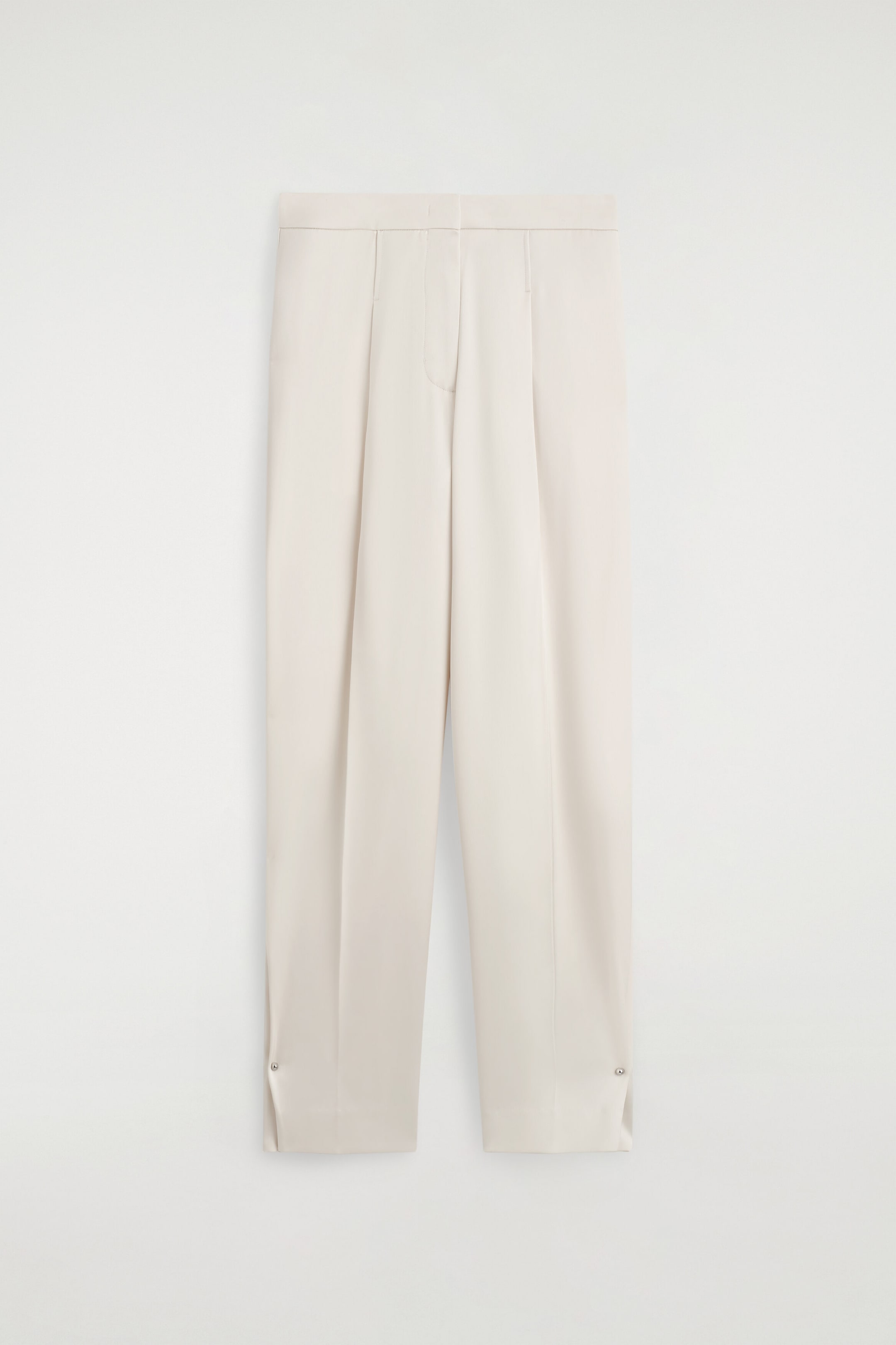 TAILORED MATTE-SATIN BARREL-LEG PANTS
