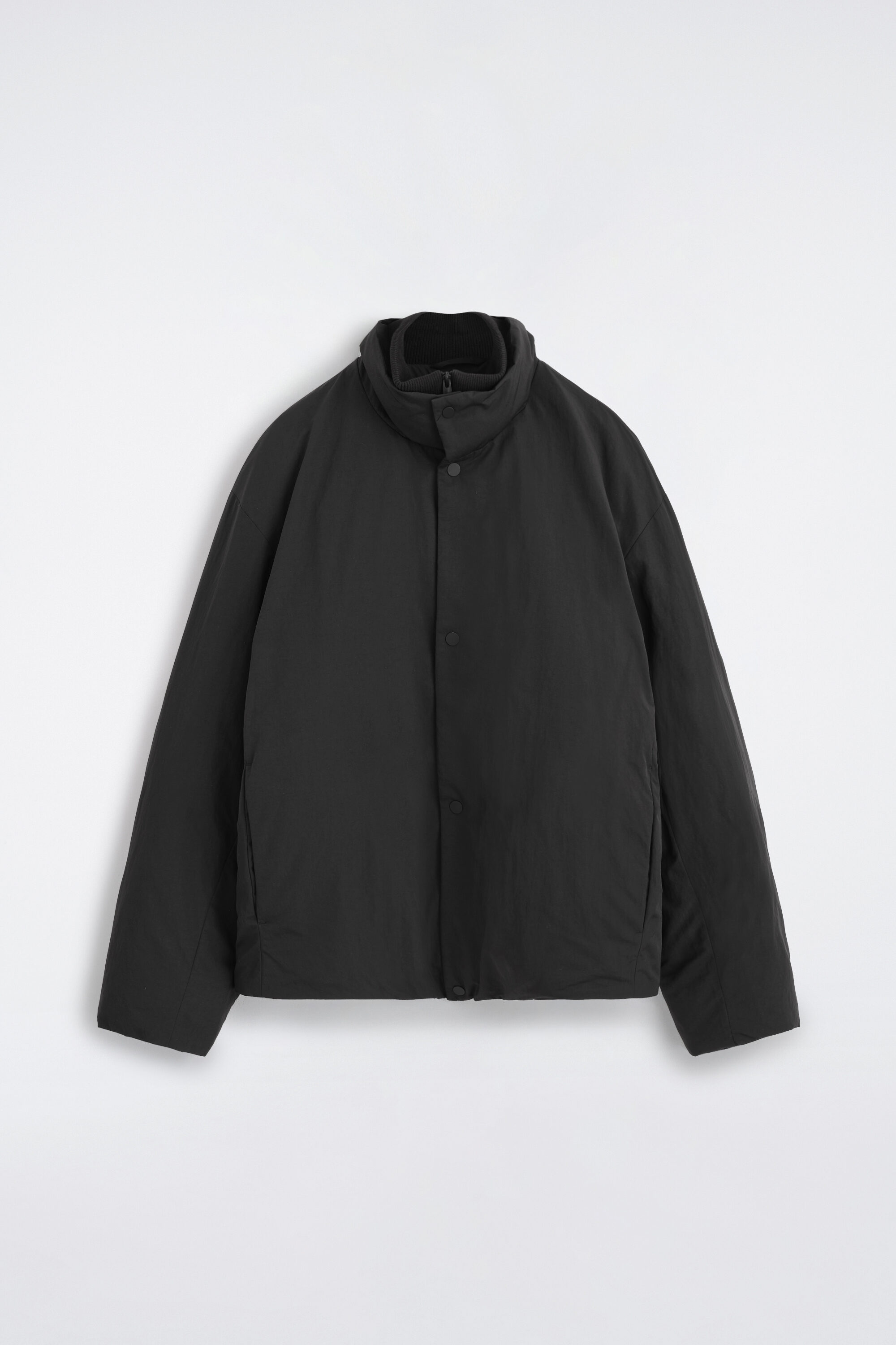 PADDED MOCK-NECK DOWN JACKET - BLACK | COS US