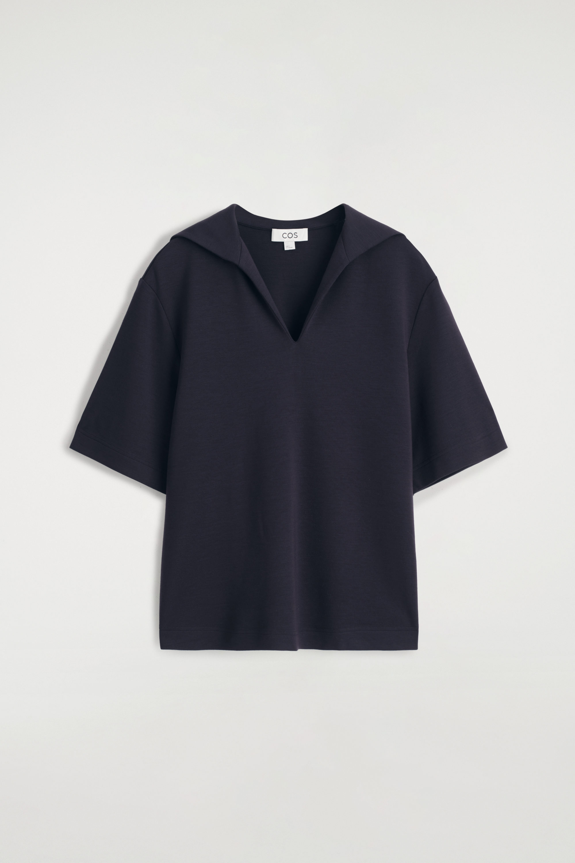 SAILOR-COLLAR JERSEY T-SHIRT - NAVY | COS