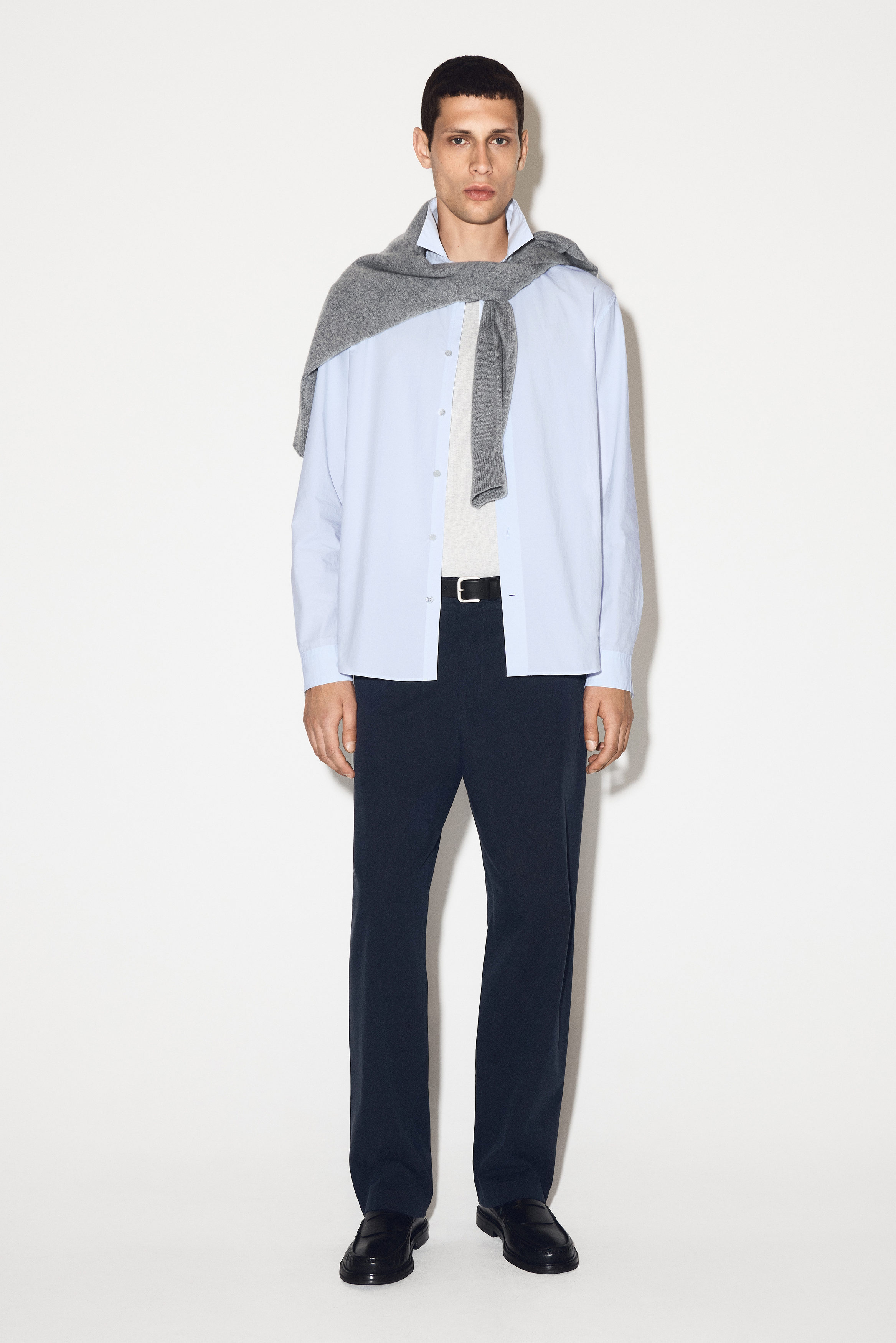 RELAXED PIMA COTTON POPLIN SHIRT - LIGHT BLUE | COS
