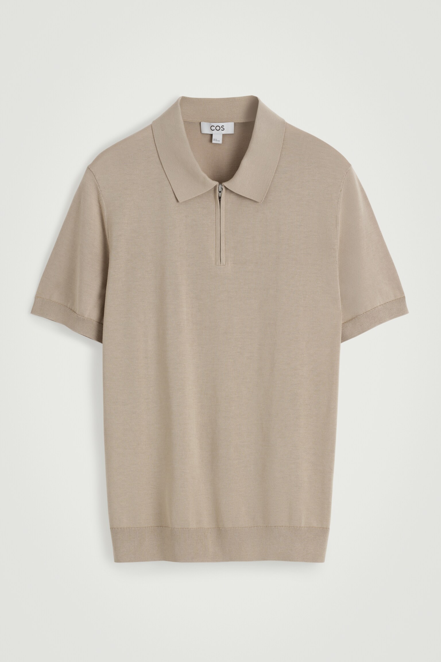 SCHMALES POLOSHIRT AUS SEIDE MIT REISSVERSCHLUSS - MOLE/SCHWARZ - 2
