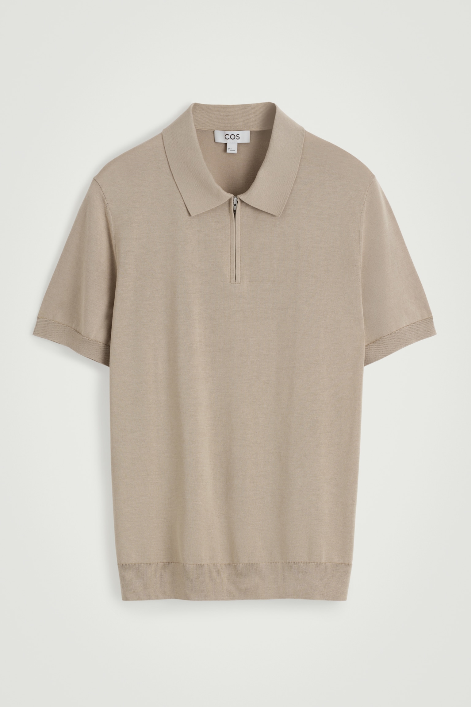 SCHMALES POLOSHIRT AUS SEIDE MIT REISSVERSCHLUSS - MOLE/SCHWARZ - 2