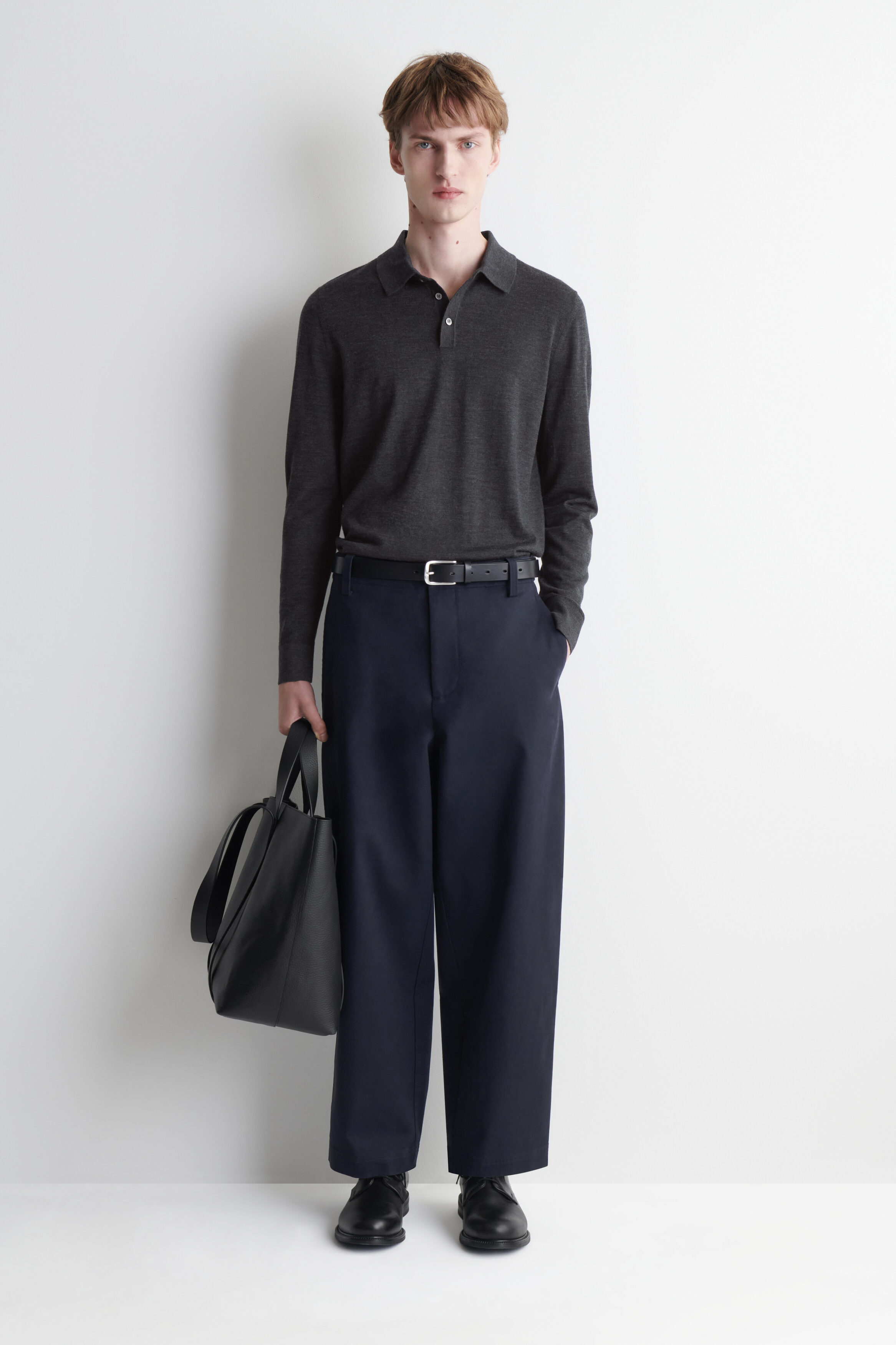 SLIM MERINO WOOL POLO SHIRT - thumbnail 4