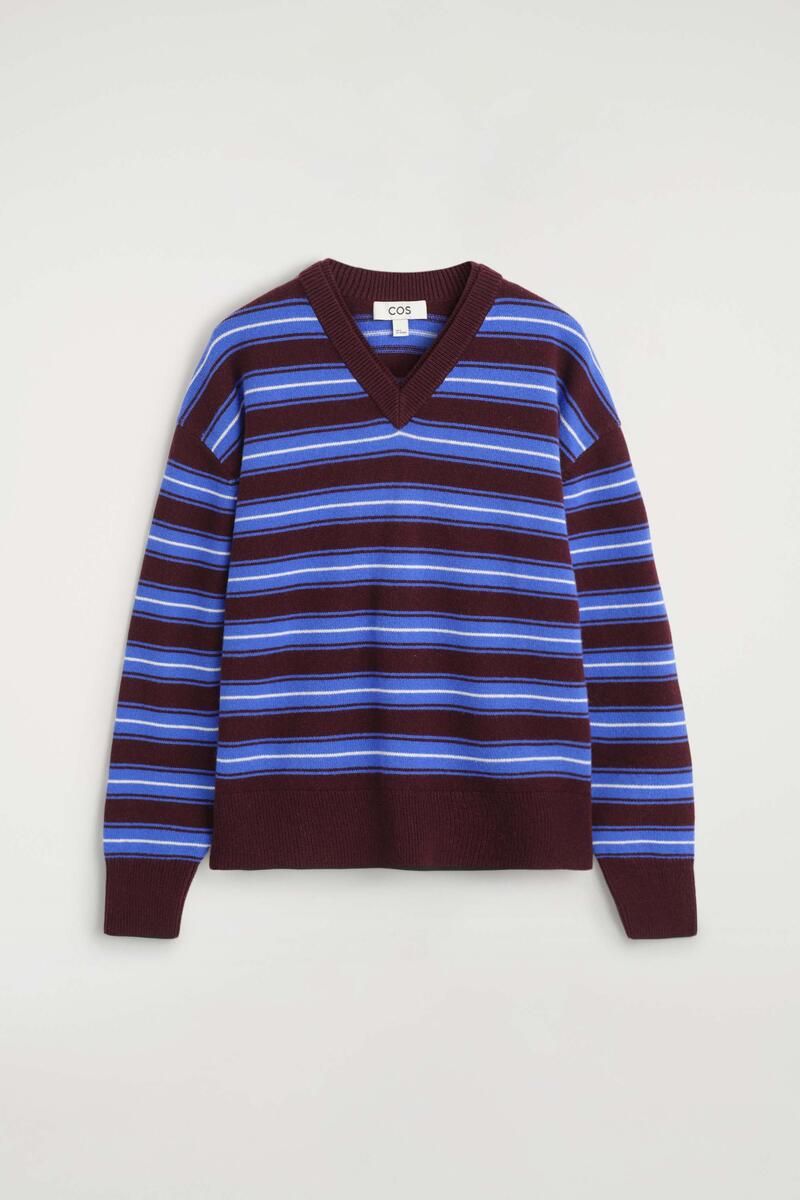 Merino Wool Layered V-Neck Sweater