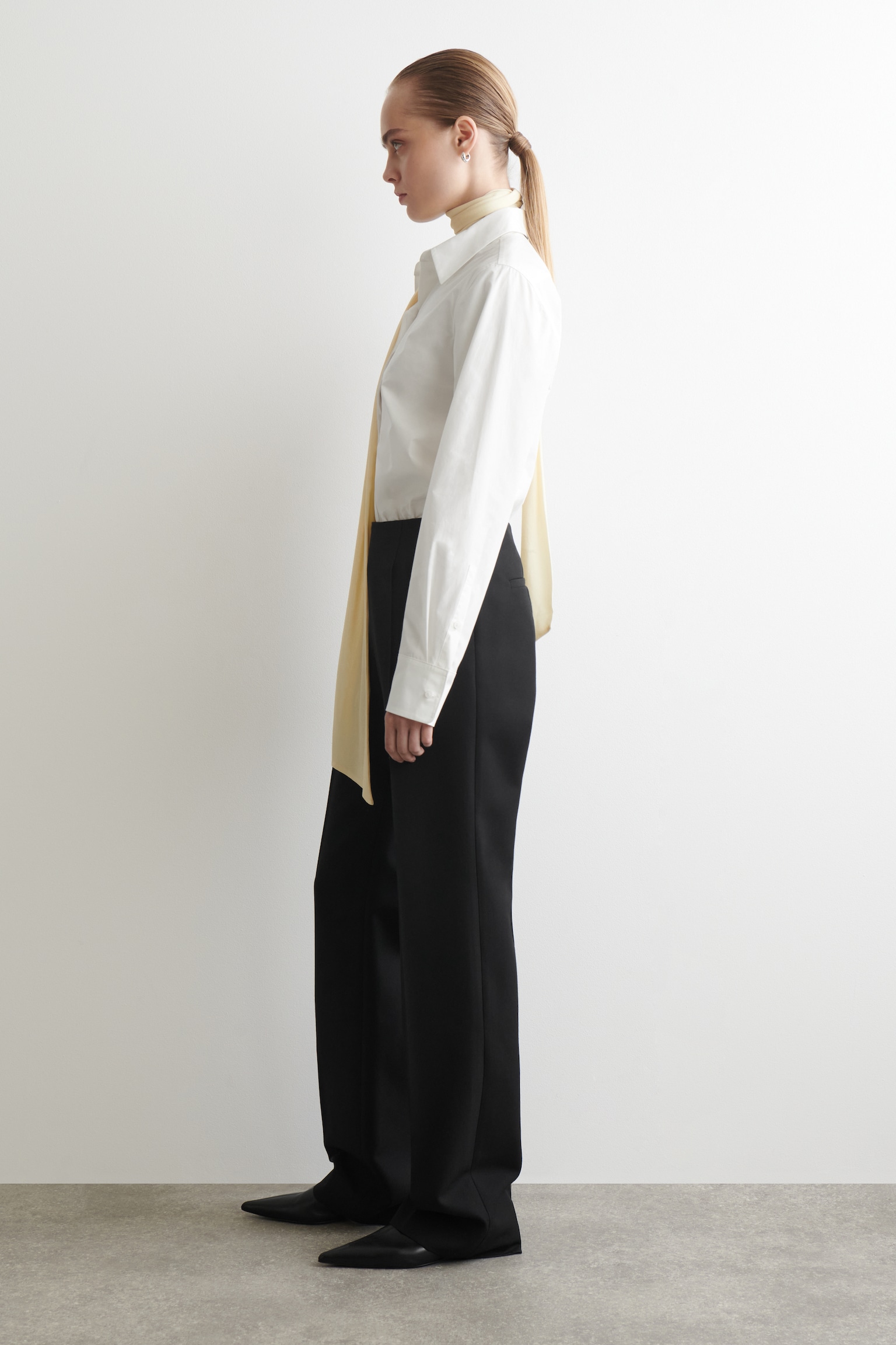 Camisa de algodão feita à medida - BRANCO/CASTANHO ESCURO - 3