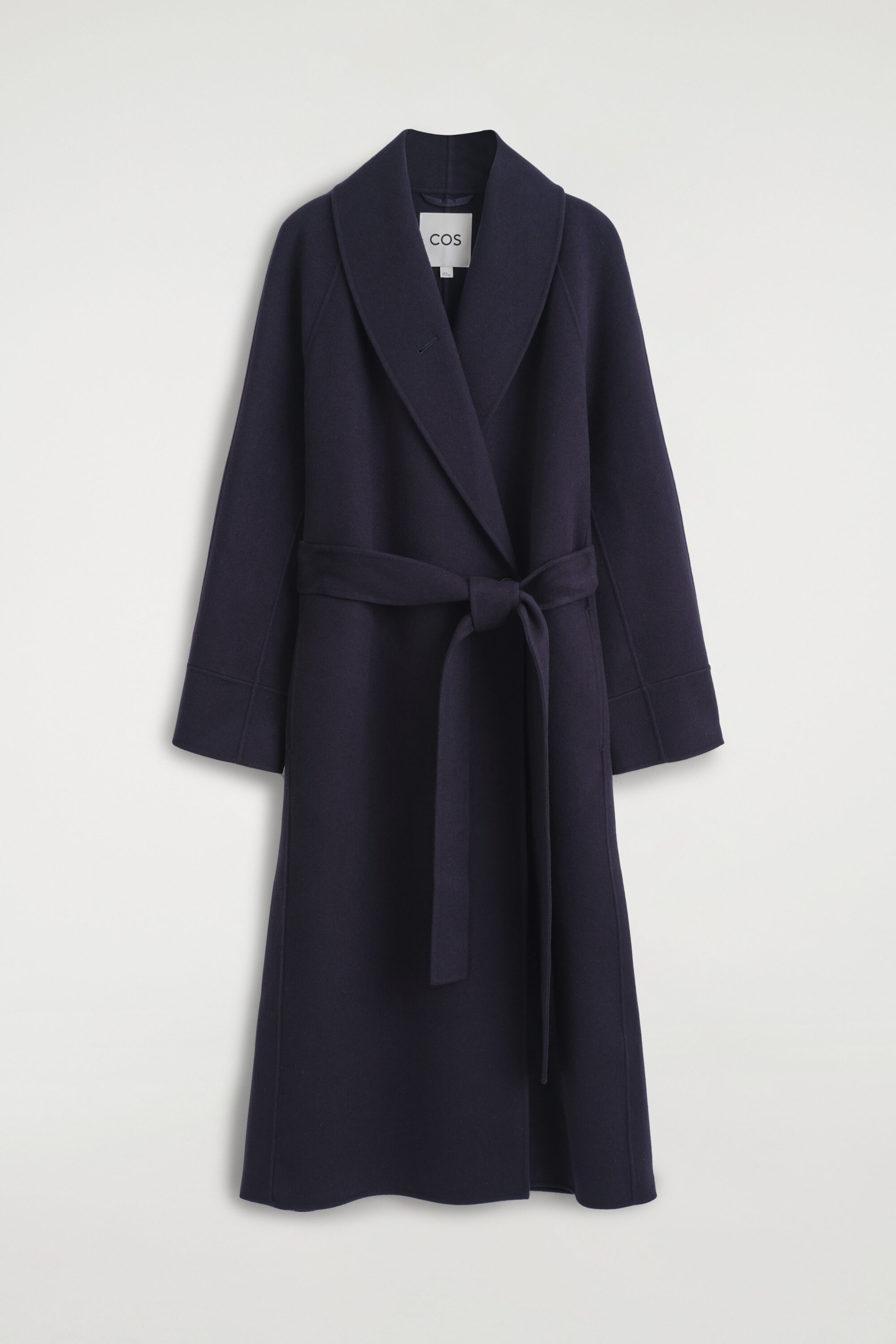 SHAWL-COLLAR DOUBLE-FACED WOOL LONG COAT