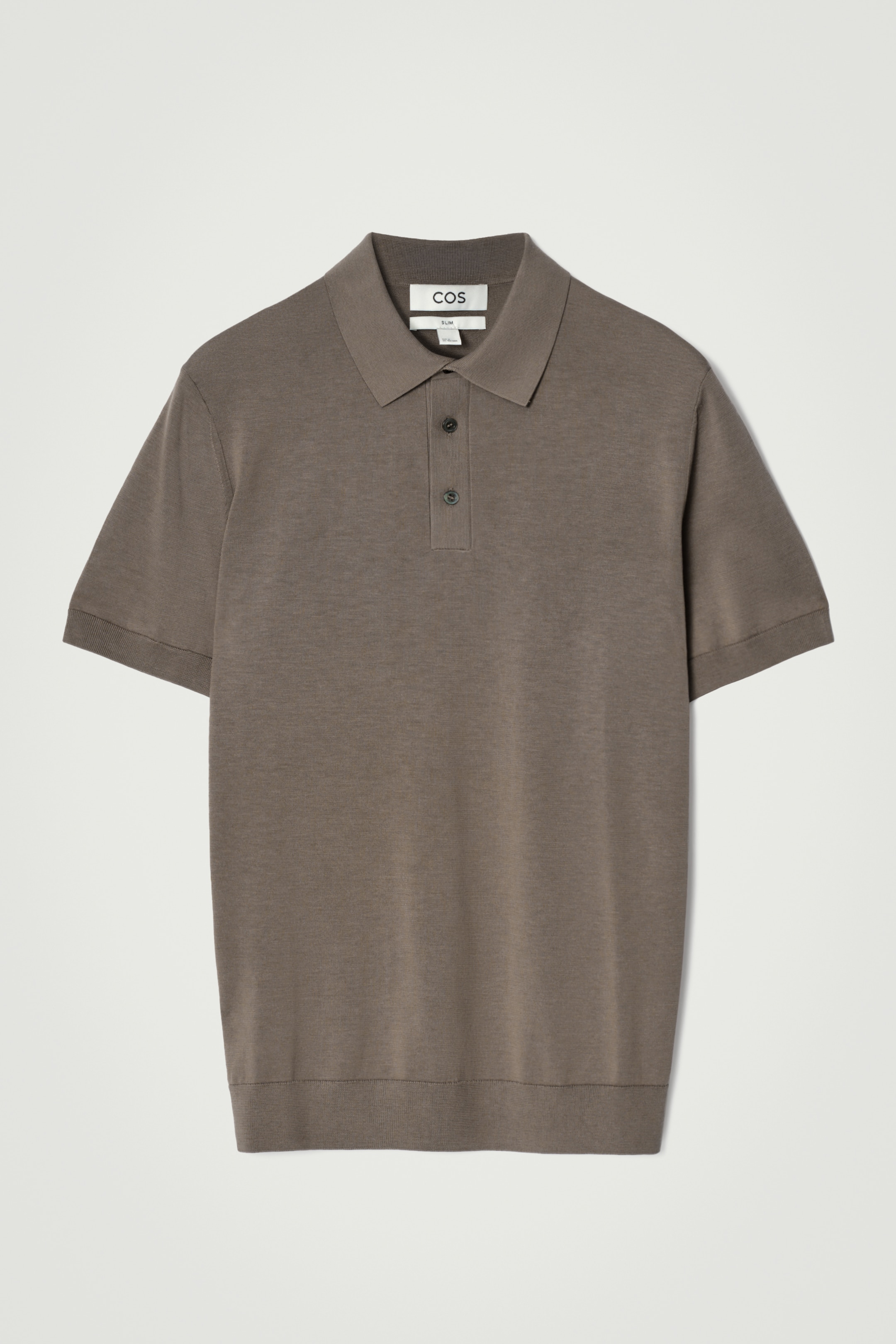 Grotere afbeelding bekijken: SLIM GEBREIDE ZIJDE POLOSHIRT - DONKERE MOL - HEREN | H&M BE 6