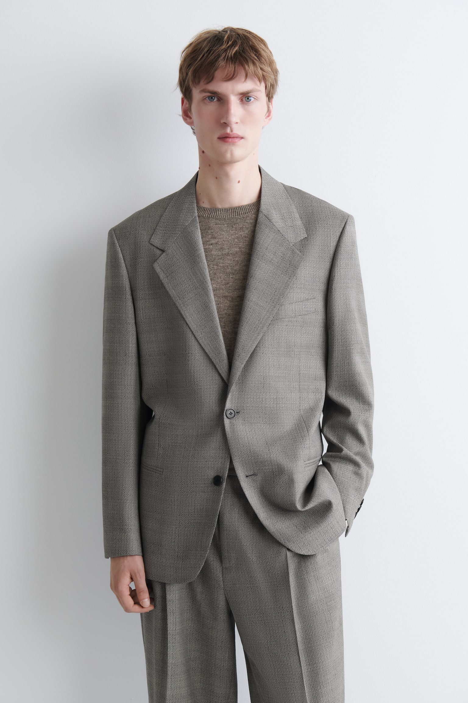BLAZER LANA TEXTURA CUADROS - 1