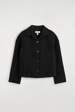 BOXY JERSEY JACKET — BLACK 7