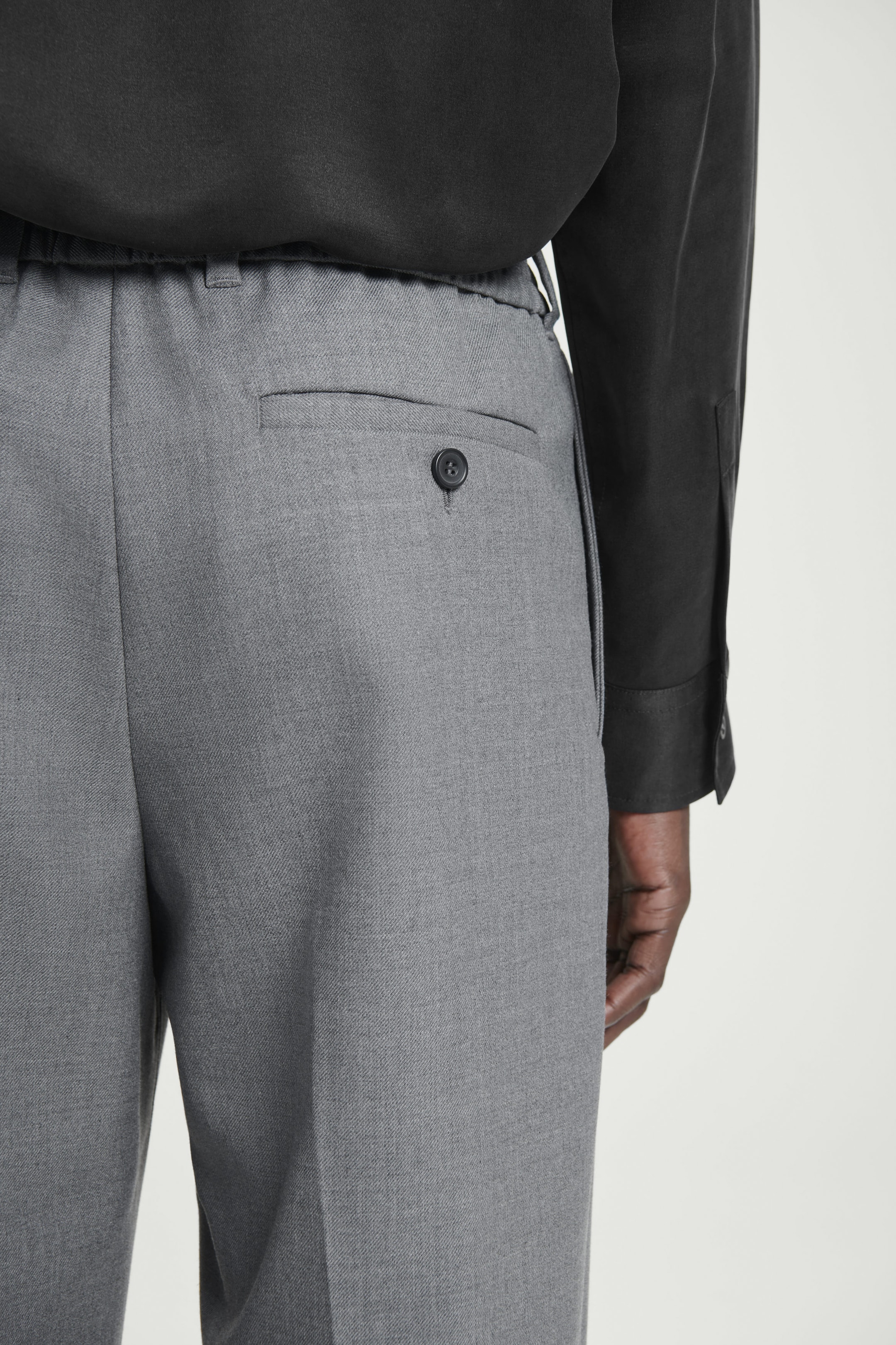 TURN-UP WOOL-BLEND STRAIGHT-LEG TROUSERS