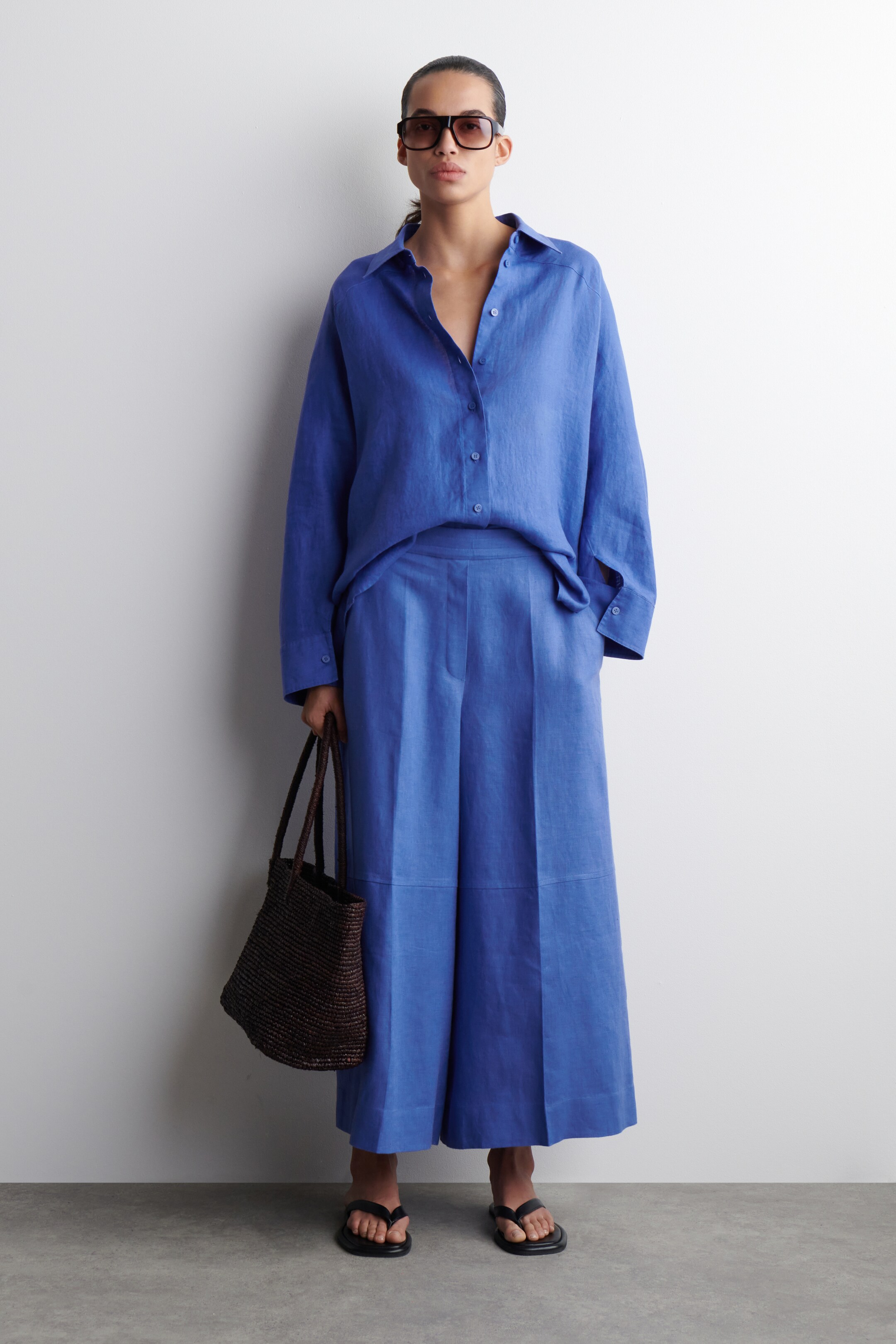Agrandir l'image: CHEMISE À SILHOUETTE CARRÉE EN LIN - BLEU COBALT - FEMME | H&M FR 3