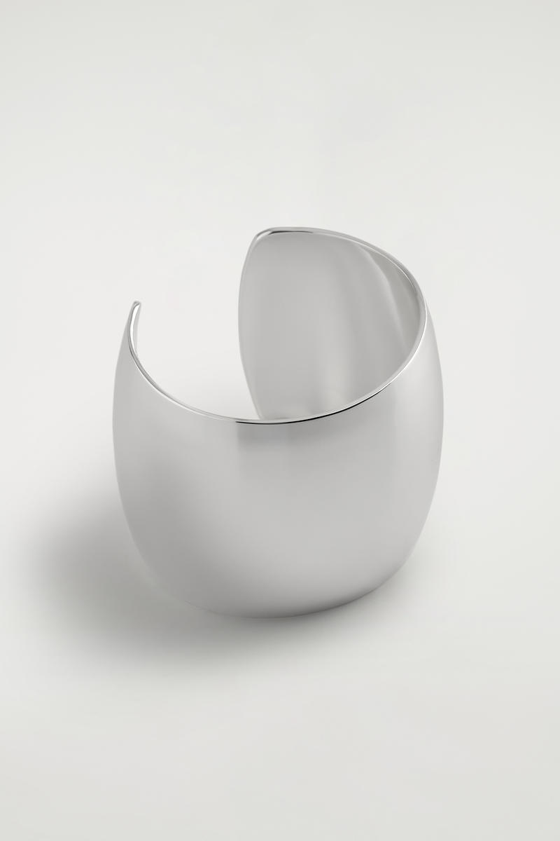COS Wide Cuff Silver-Coloured Women's Large