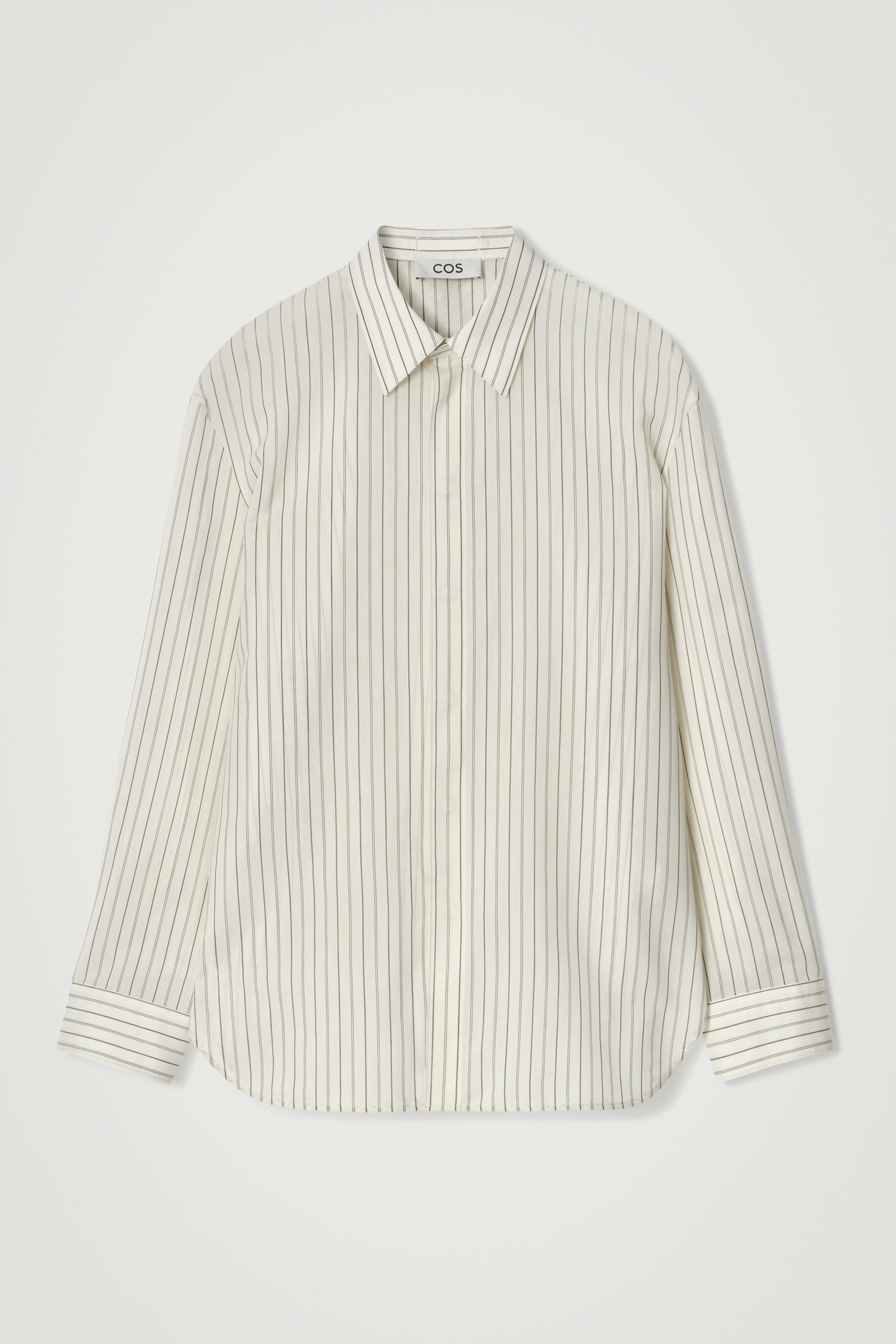 PINSTRIPED COTTON-SILK SHIRT